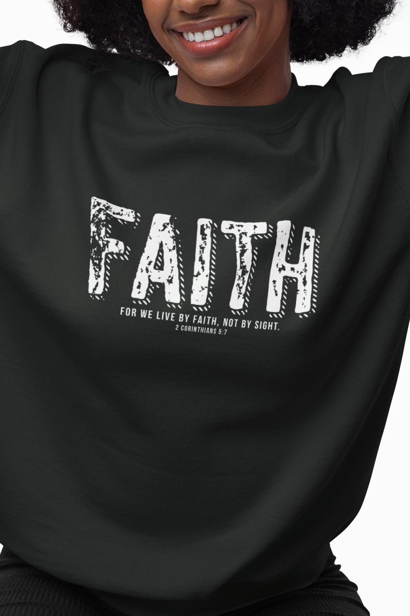 Christian Sweatshirt For Christian Men Women Bible Verse For We Live By Faith 2 Corinthians Christian Women Sweatshirt Christian Apparel