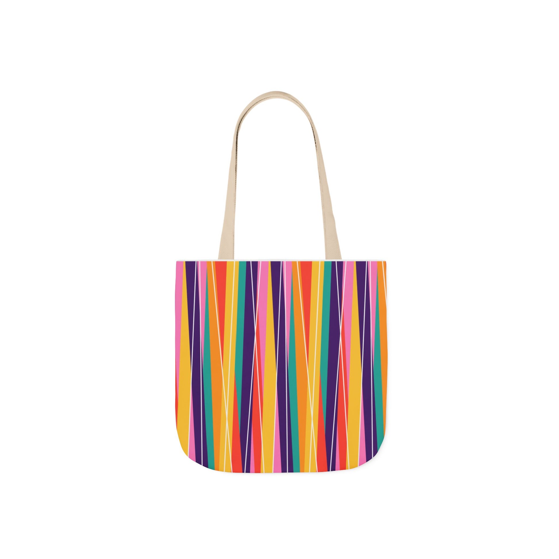 Colorful Striped Canvas Tote Bag, Fun Gift for Beach, Shopping, Travel, Eco-Friendly Bag, Summer Essential, Bright Design
