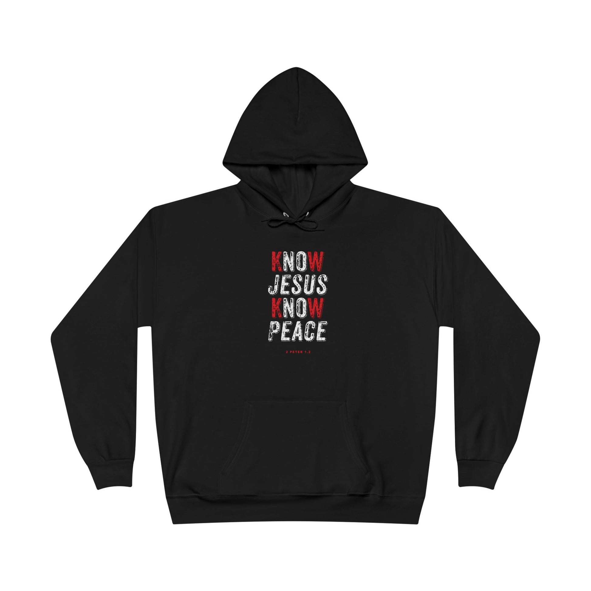 Sweatshirt Hoodie For Christian Men Women Gift For Dad Mom Black Pullover Hoodie Sweatshirt Apparel Know Jesus Know Peace Scripture