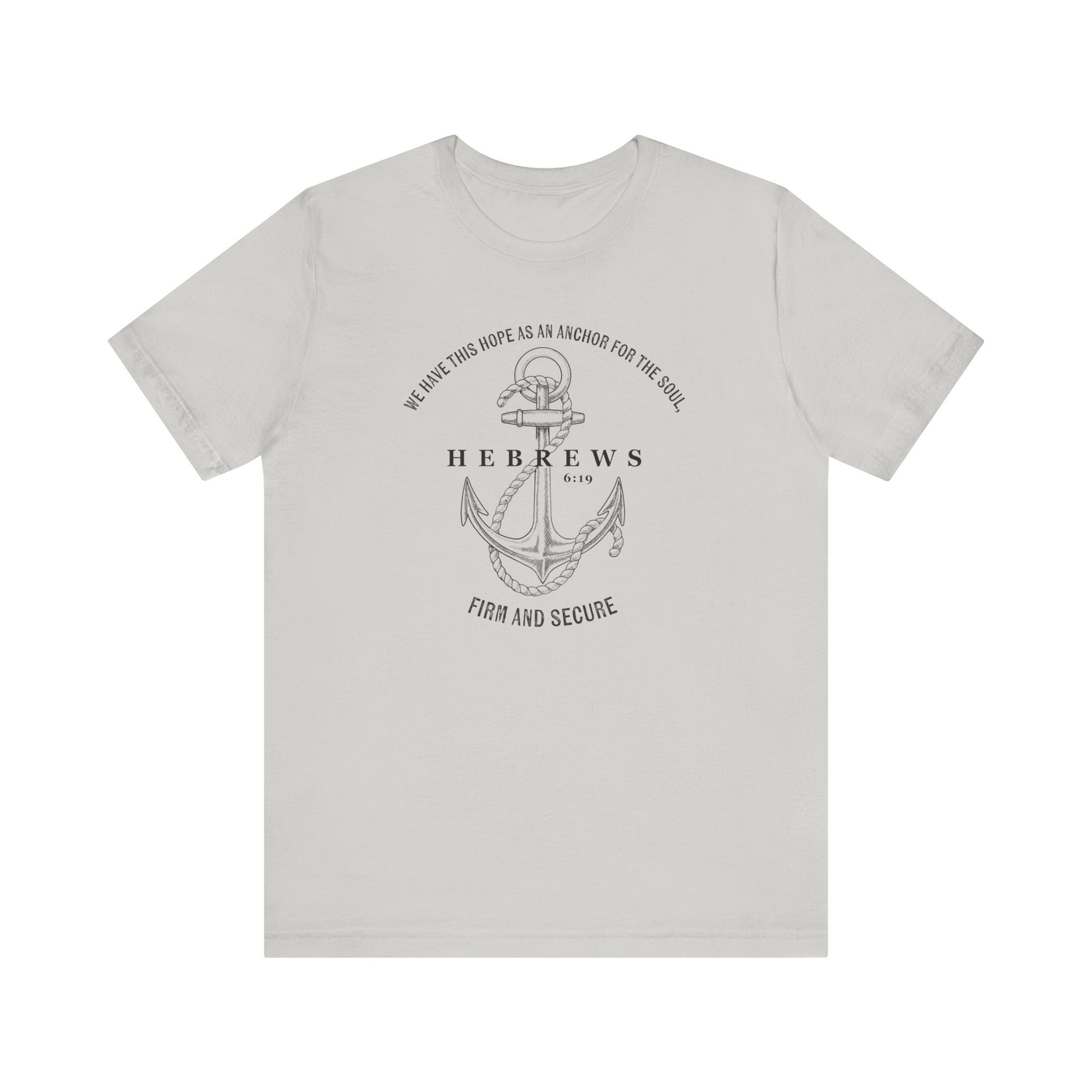 Faith-Inspired Unisex Anchor Tee Hebrews 6:19 Bible Verse Christian Shirt Bible Verse T-Shirt, Religious Outfit Christian Jesus Shirt Religious Gift Shirt