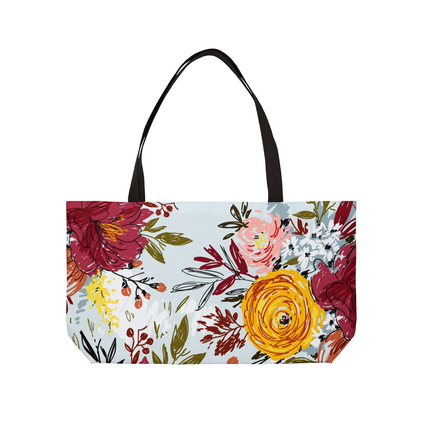 Spring Floral Weekender Tote Bag Perfect for Travel & Everyday Use Floral Bag Chic Accessory for Every Occasion Floral Print Elegant Flower Tote Women's Gift, Floral Print