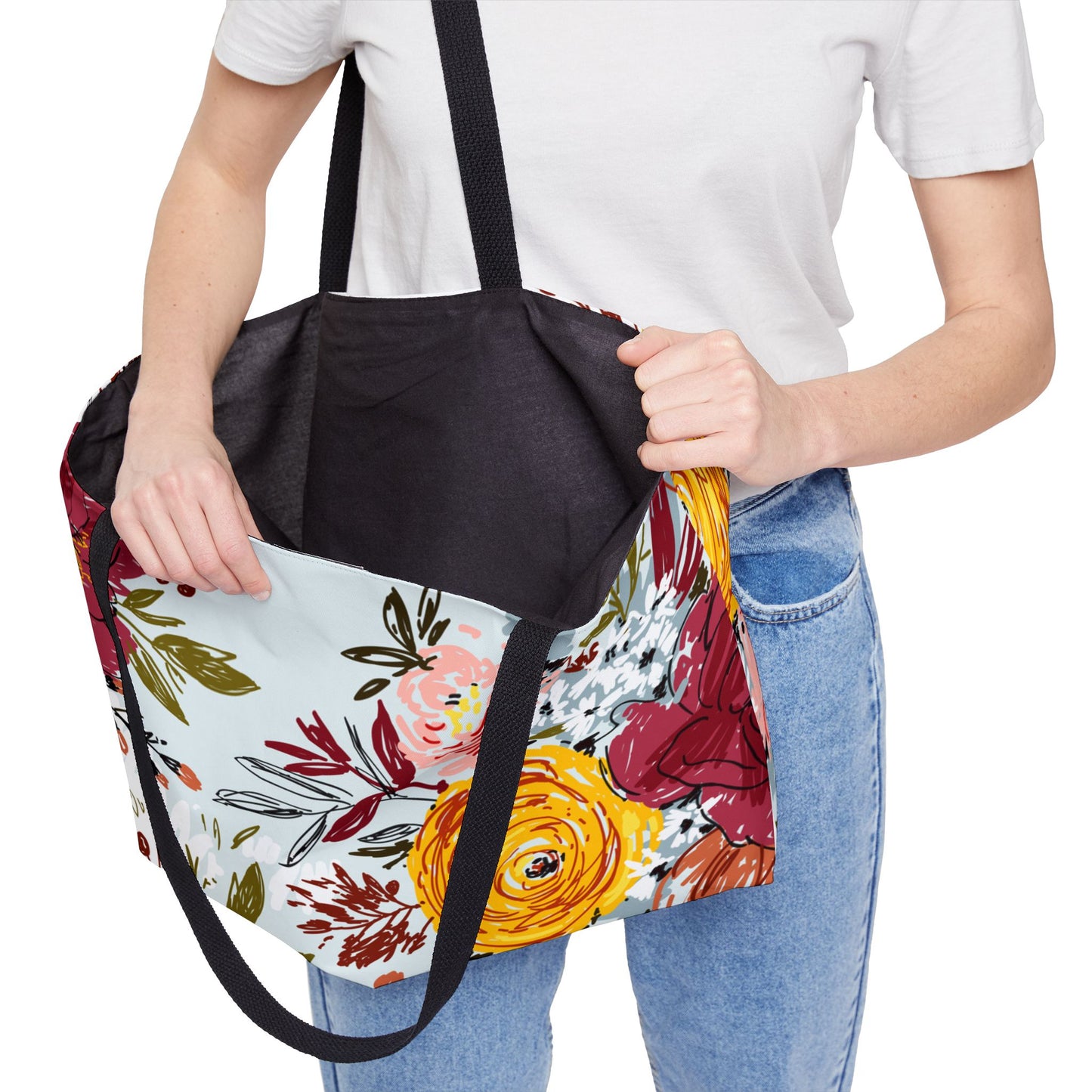 Spring Floral Weekender Tote Bag Perfect for Travel & Everyday Use Floral Bag Chic Accessory for Every Occasion Floral Print Elegant Flower Tote Women's Gift, Floral Print