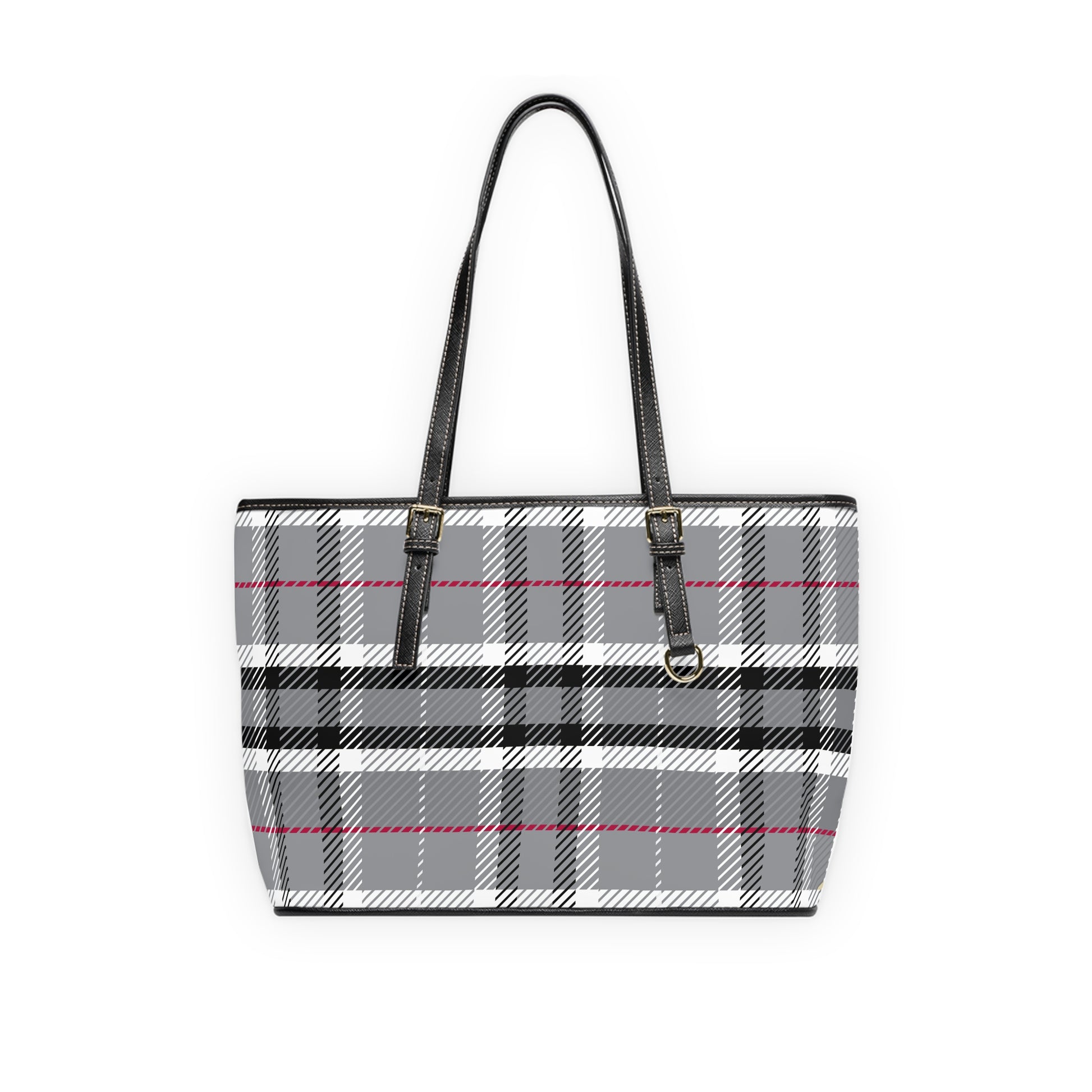 Make Your Fashion Statement With This Chic Black and White PU Leather Plaid Shoulder Bag Luxury Rose Print PU Leather Tote Bag, Stylish Handbag, Chic Accessory, Everyday Use, Great for Gifts, Summer Outings, Fashionable. Limited Supply!