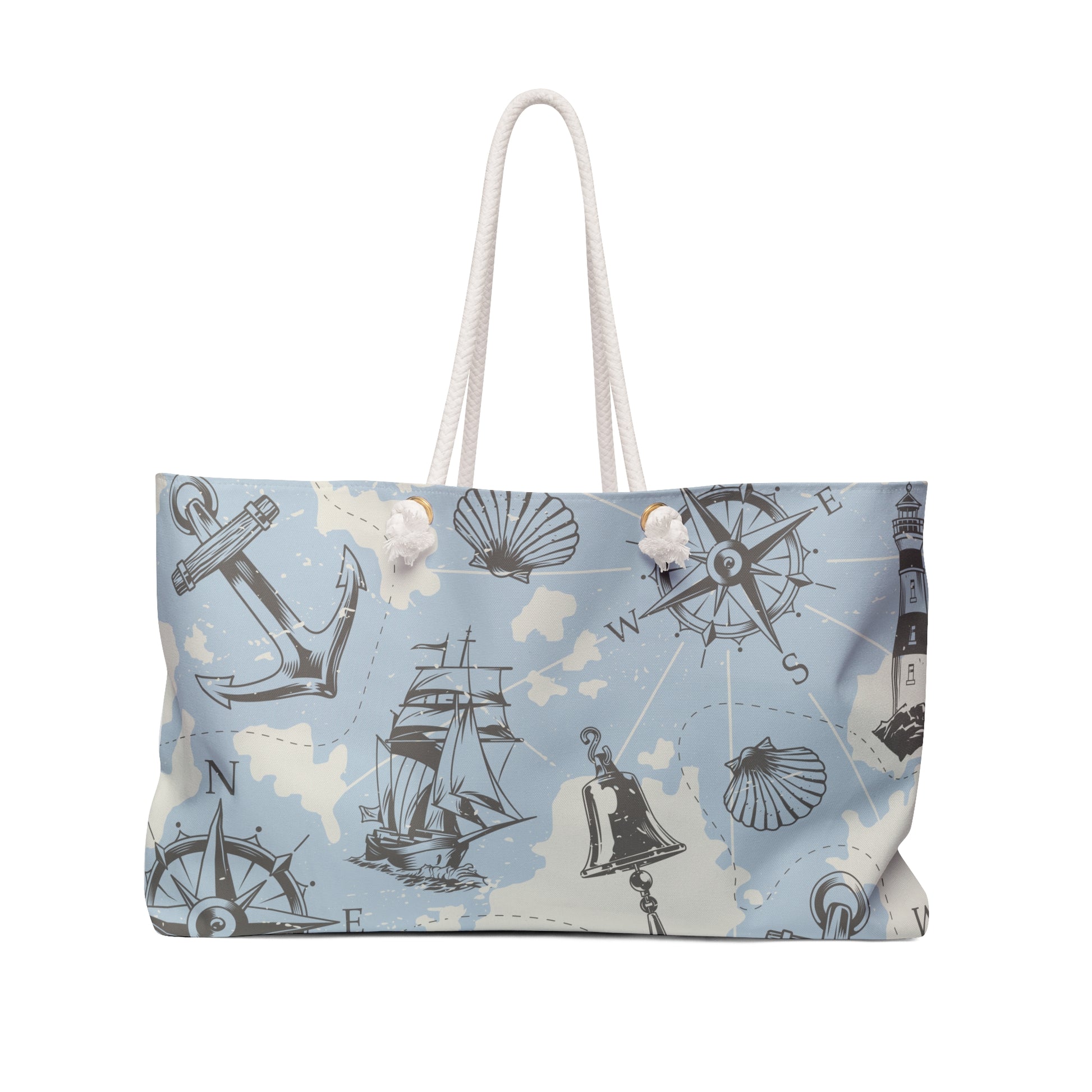 Nautical Weekender Bag Weekender Tote Bag Oversized Bag Lined Beach Tote Lake Trip Bag Travel Great Vacation Spring Break Tote Bag