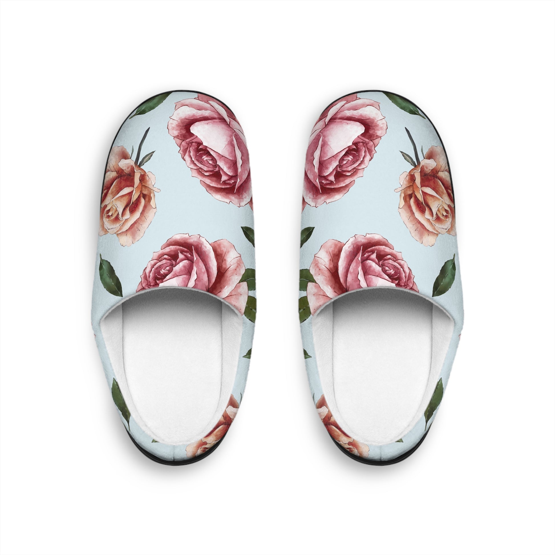 Rose Slippers For Gift For Her Floral Women's Indoor Slippers Cozy Rose Design for Relaxation