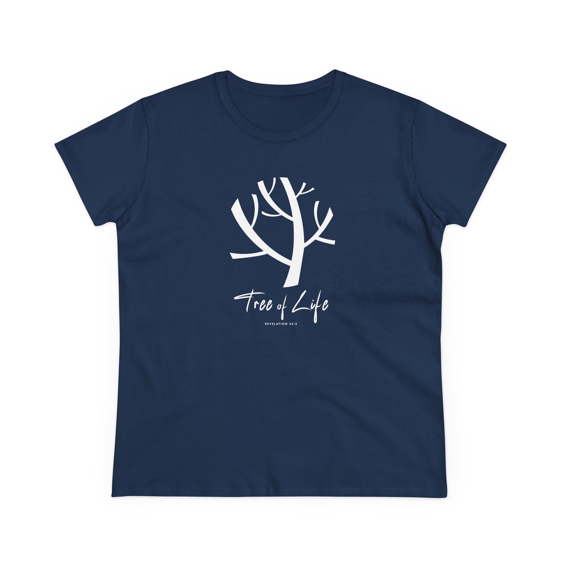 Women's Midweight Cotton Tee Scripture Tree of Life Tee For Her Religious Tshirt Birthday Gift