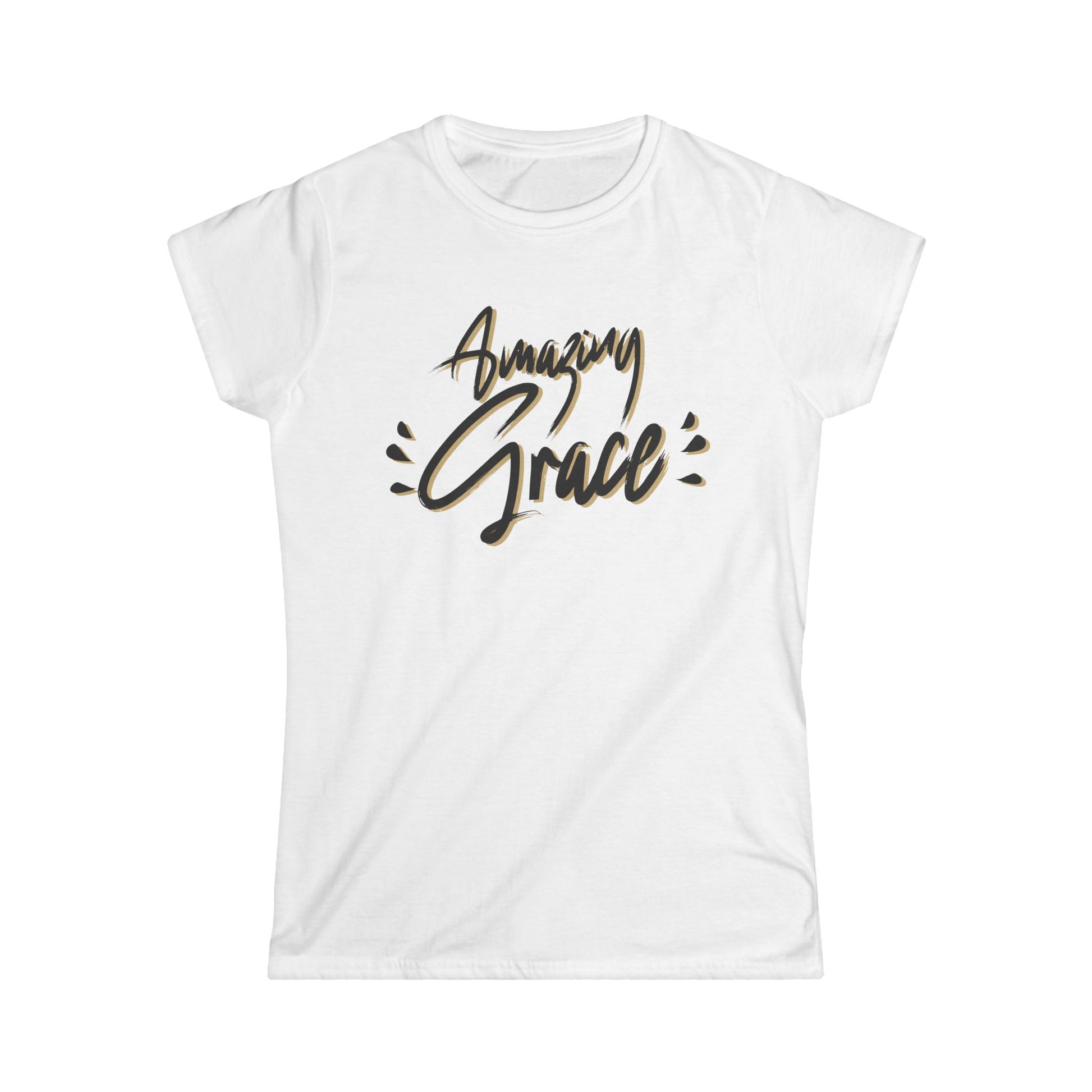 T Shirt Graphic Amazing Grace Christian Women Gift T-Shirt Christian Apparel Modern White Tee Fashion