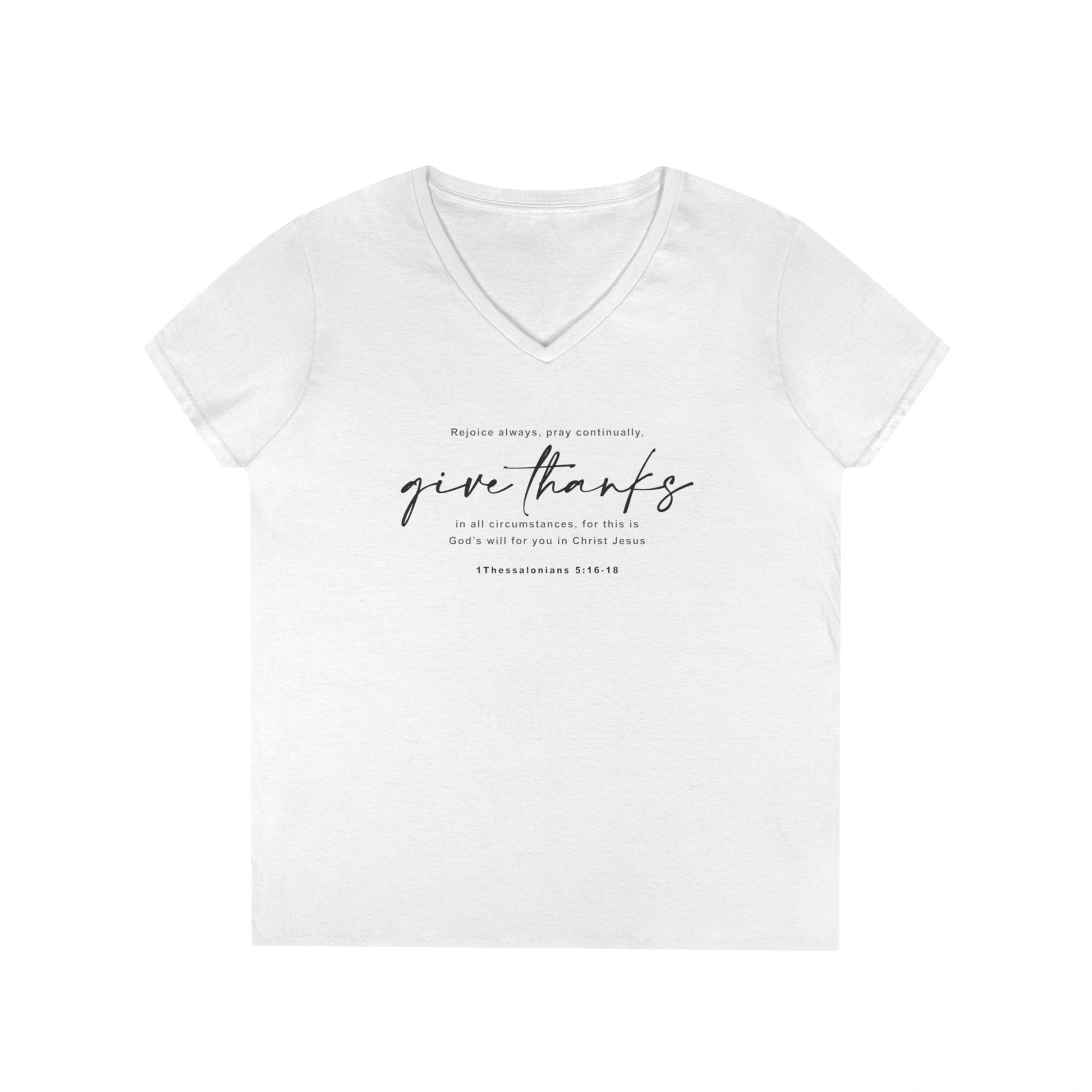 V-Neck T-Shirt For Christian Women Gift Apparel Christian Fashion White Apparel Bible Verse Tee Gift