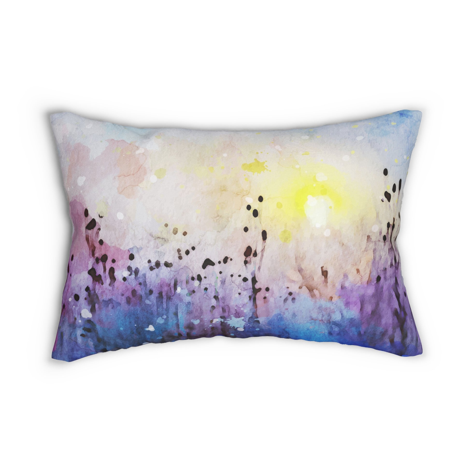 Watercolor Floral Lumbar Pillow, Cozy Home Decor, Boho Accent, Gift for Her, Living Room Cushion, Modern Design, Art Print