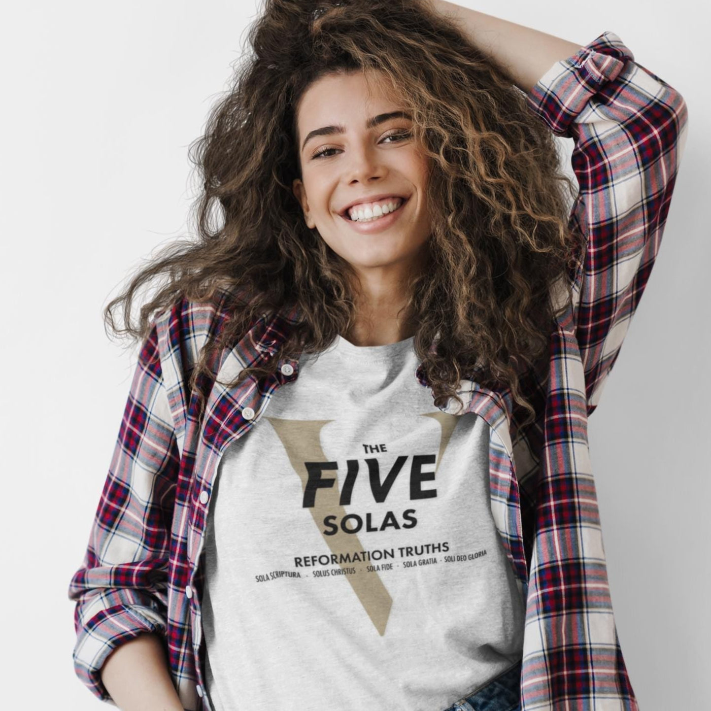 Inspirational Unisex T-Shirt For Christian Men Women Mom Dad Gift Christian Clothing Bible Verse 5-Solas Graphic Tee Christian Apparel Tee