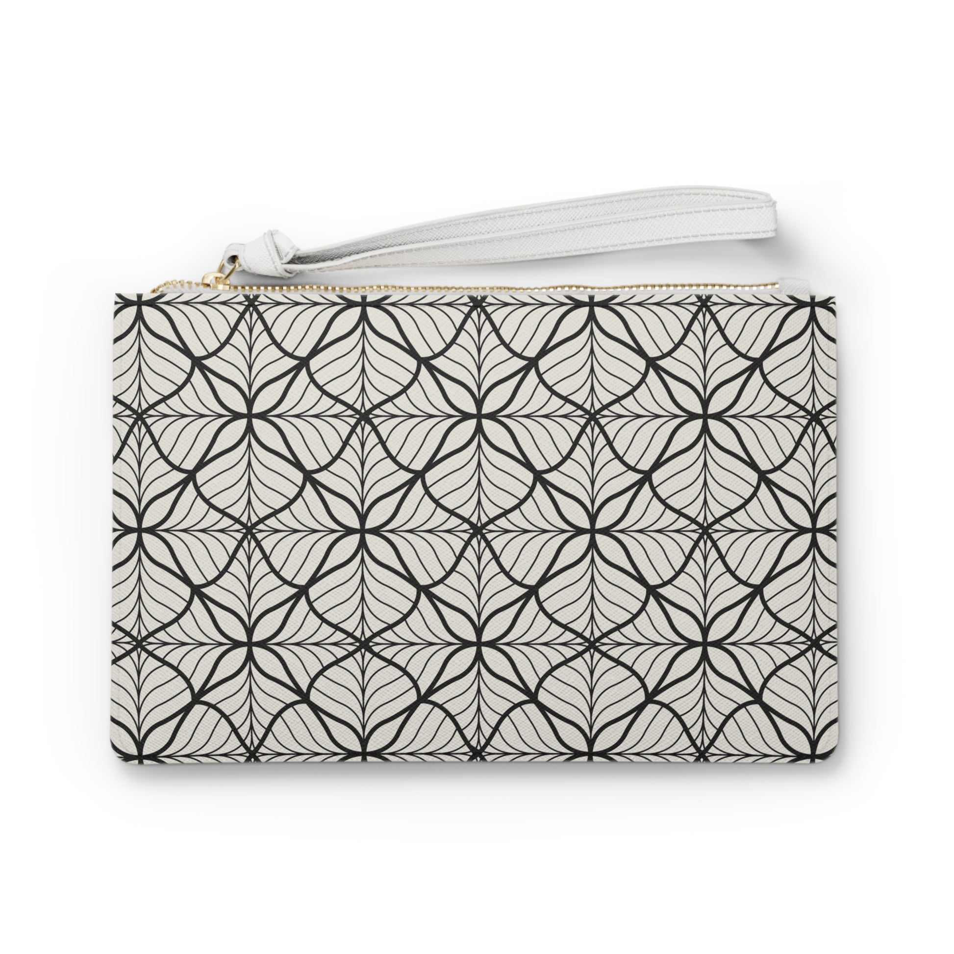 Elegant Leaf Pattern Clutch Bag, Stylish Evening Purse, Chic Makeup Organizer, Gift for Her, Minimalist Fashion Accessory