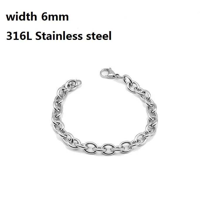 316L Unique Stainless Steel Cuban Chain Bracelet for Men Women Figaro Vintage Metal Viking Kpop Pulseras Emo Cute Luxury Jewelry Gift. Limited stock available.