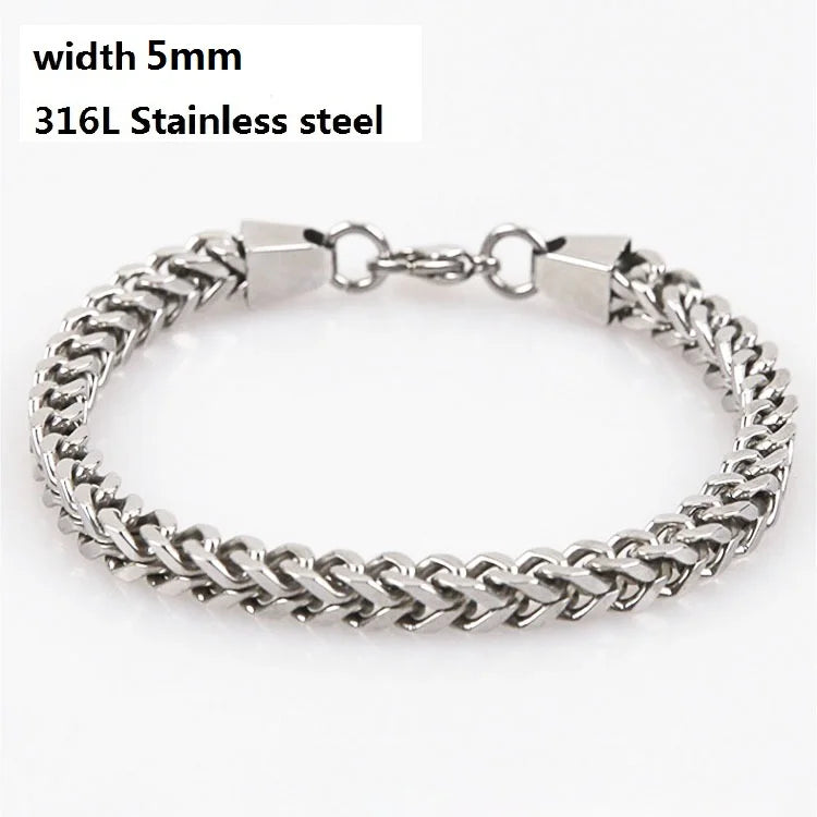 316L Unique Stainless Steel Cuban Chain Bracelet for Men Women Figaro Vintage Metal Viking Kpop Pulseras Emo Cute Luxury Jewelry Gift. Limited stock available.