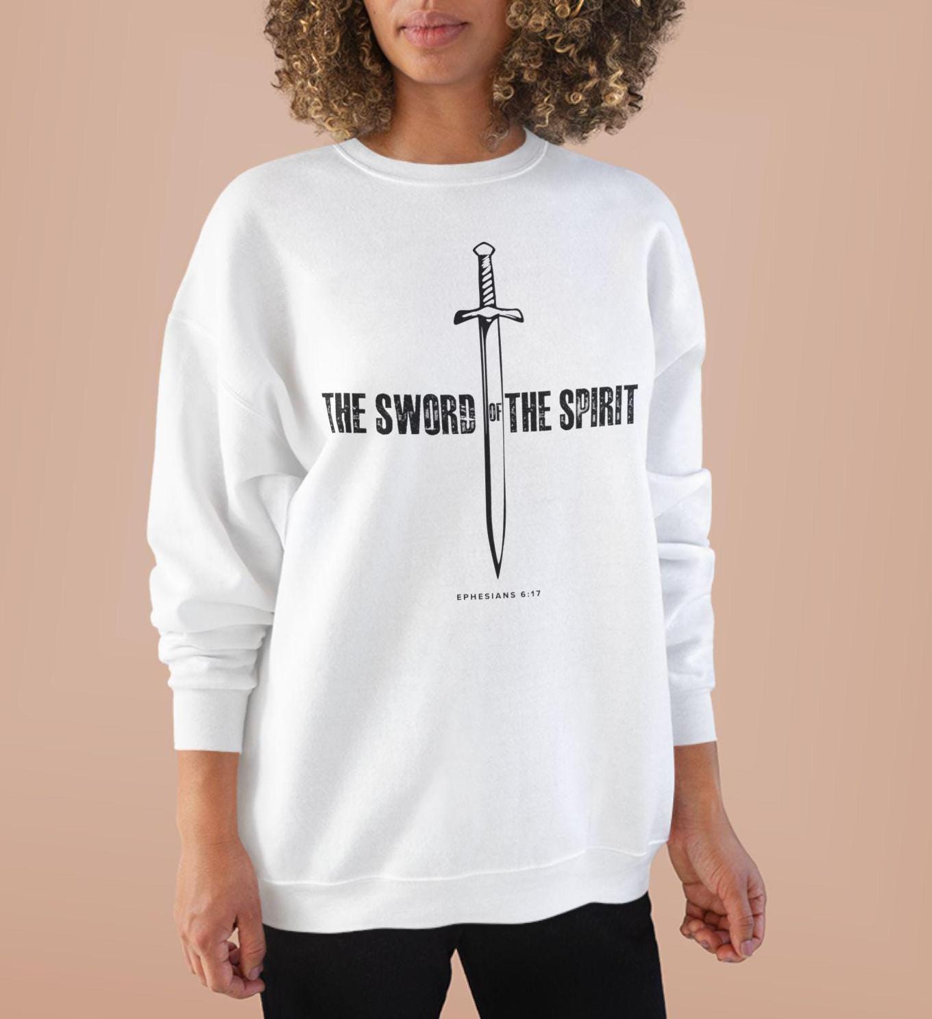Christian Sweatshirt For Men Women Christian Mom Dad Apparel Christian Shirt Bible Verse Ephesians Crewneck Sweatshirt, Apparel