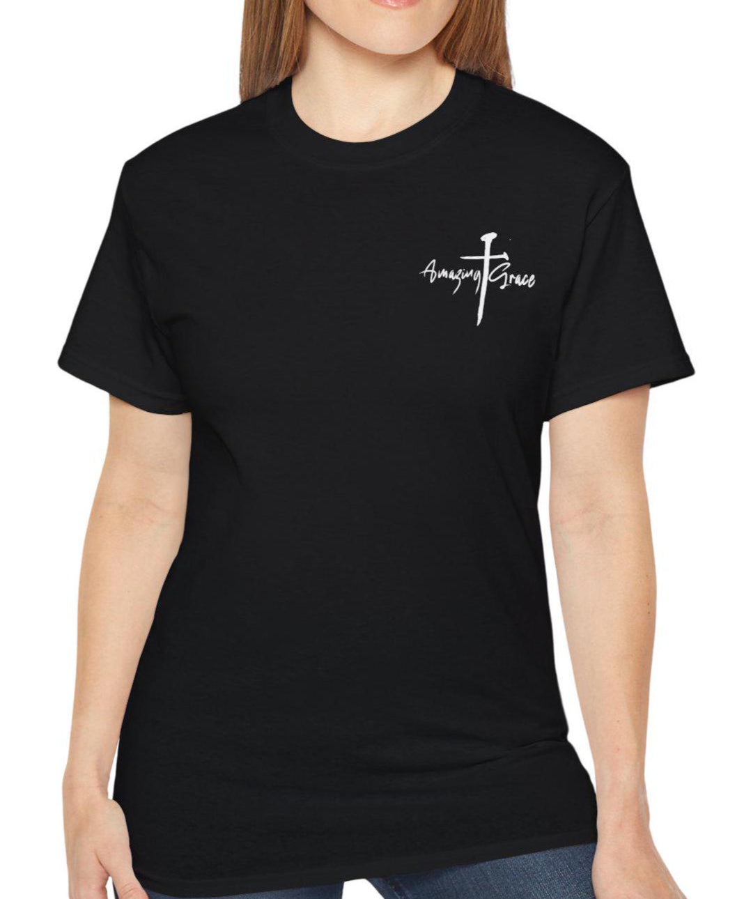 Christian Tshirt Christian Men Women Gift Cotton Tee Apparel T-Shirt Amazing Grace Tee