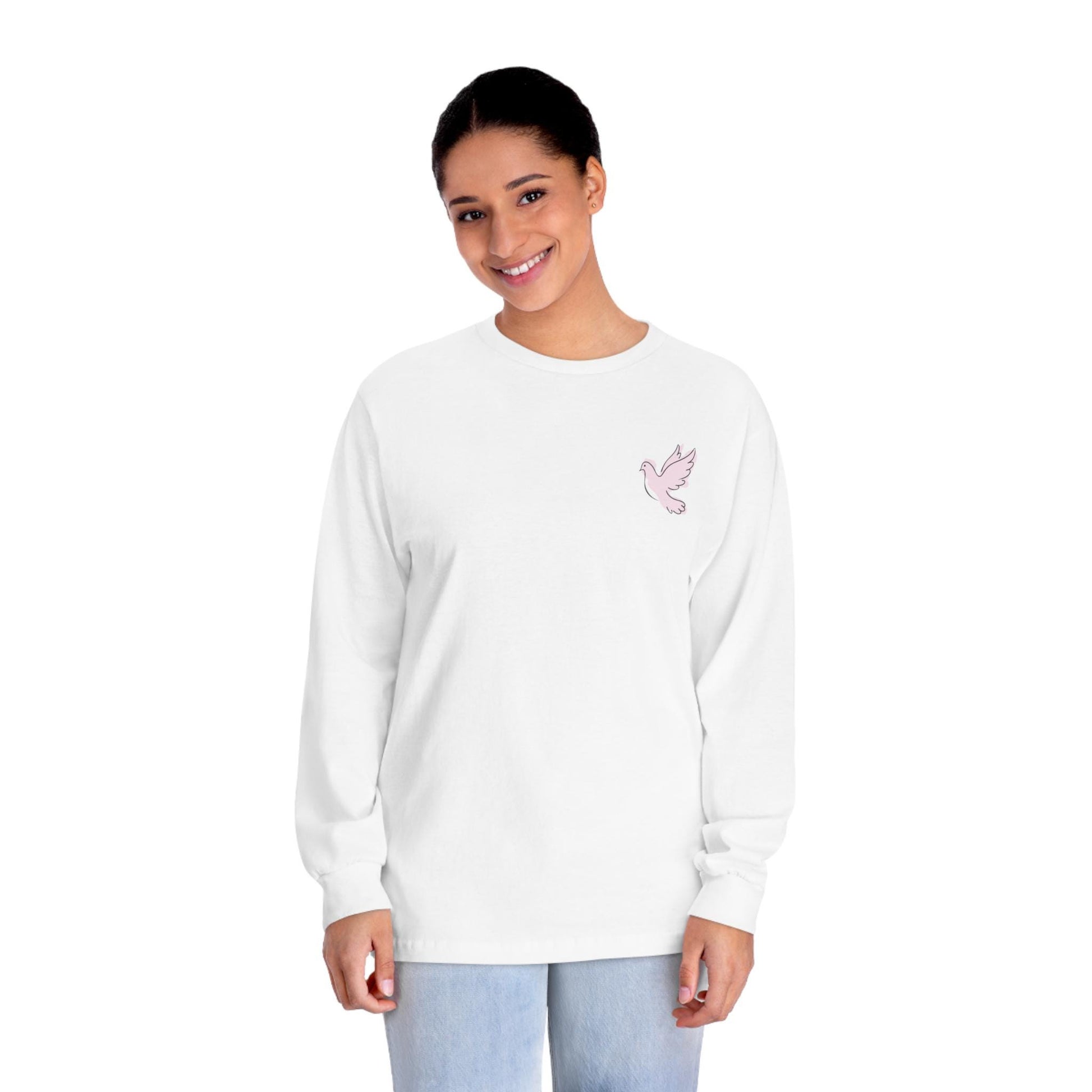 Psalm 55.6 Dove Scripture T-Shirt, Christian Women's Classic Long Sleeve Tee, Apparel - A Kingdom Lifestyle