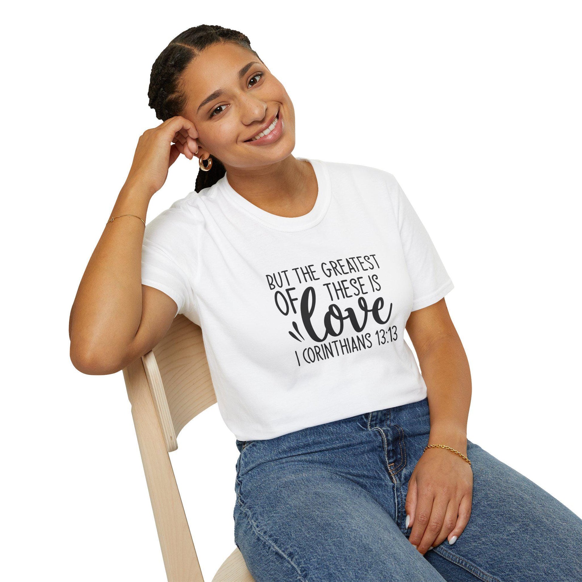 T Shirt Christian Women T-Shirt Apparel Fashion White Tee Gift The Greatest Is Love Bible Verse Shirt - A Kingdom Lifestyle