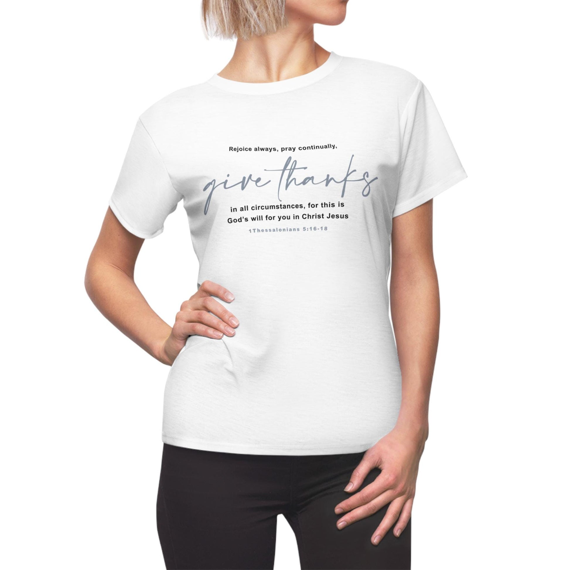 Christian T Shirt For Christian Women For Gift Mom Tee Apparel Give Thanks Bible Verse Faith Tshirt For Women Tshirt - A Kingdom Lifestyle