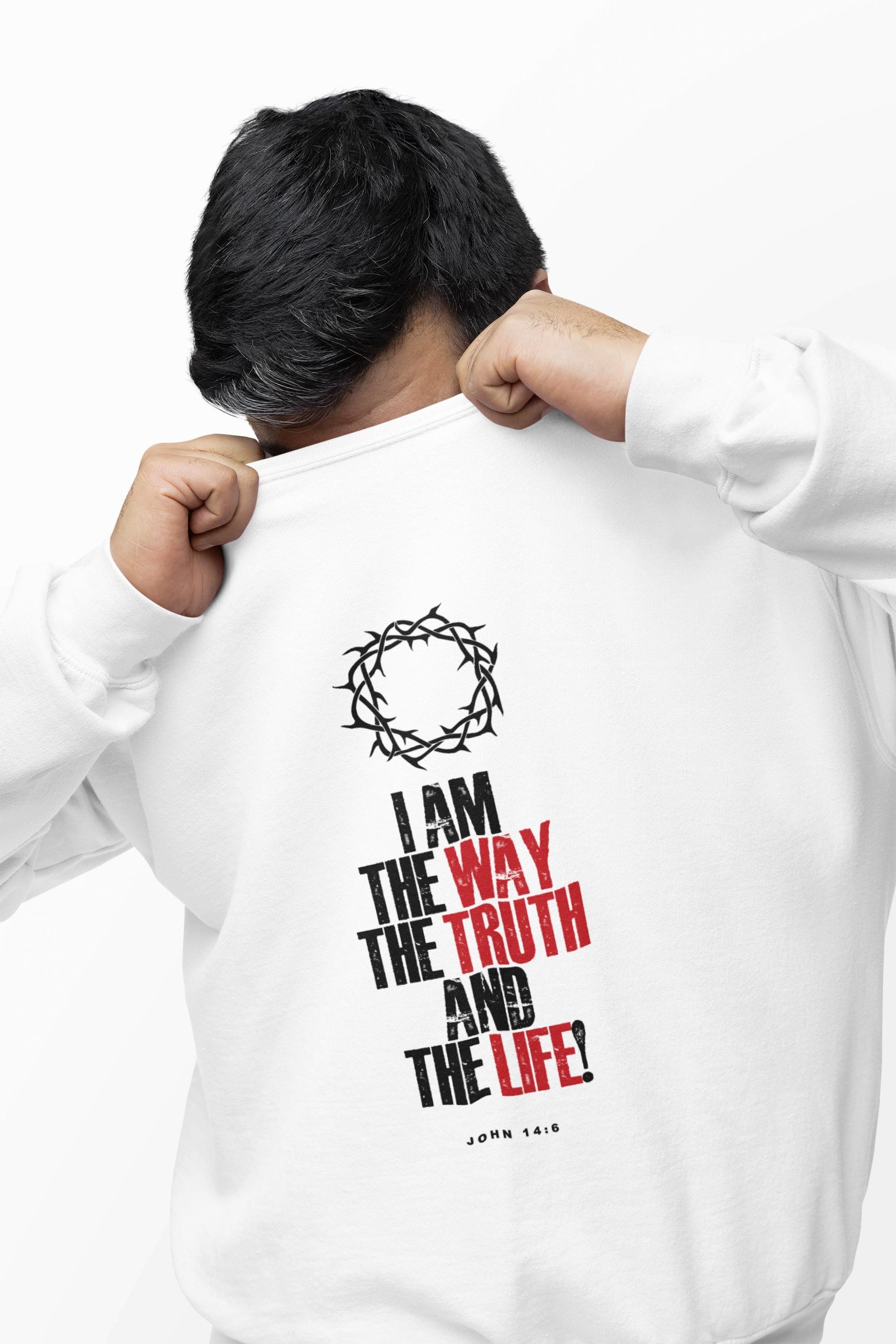 Inspirational Sweatshirt For Chirstian Men Women Christian Apparel Bible Verse I Am The Way The Truth And The Life Lightweight Crewneck - A Kingdom Lifestyle