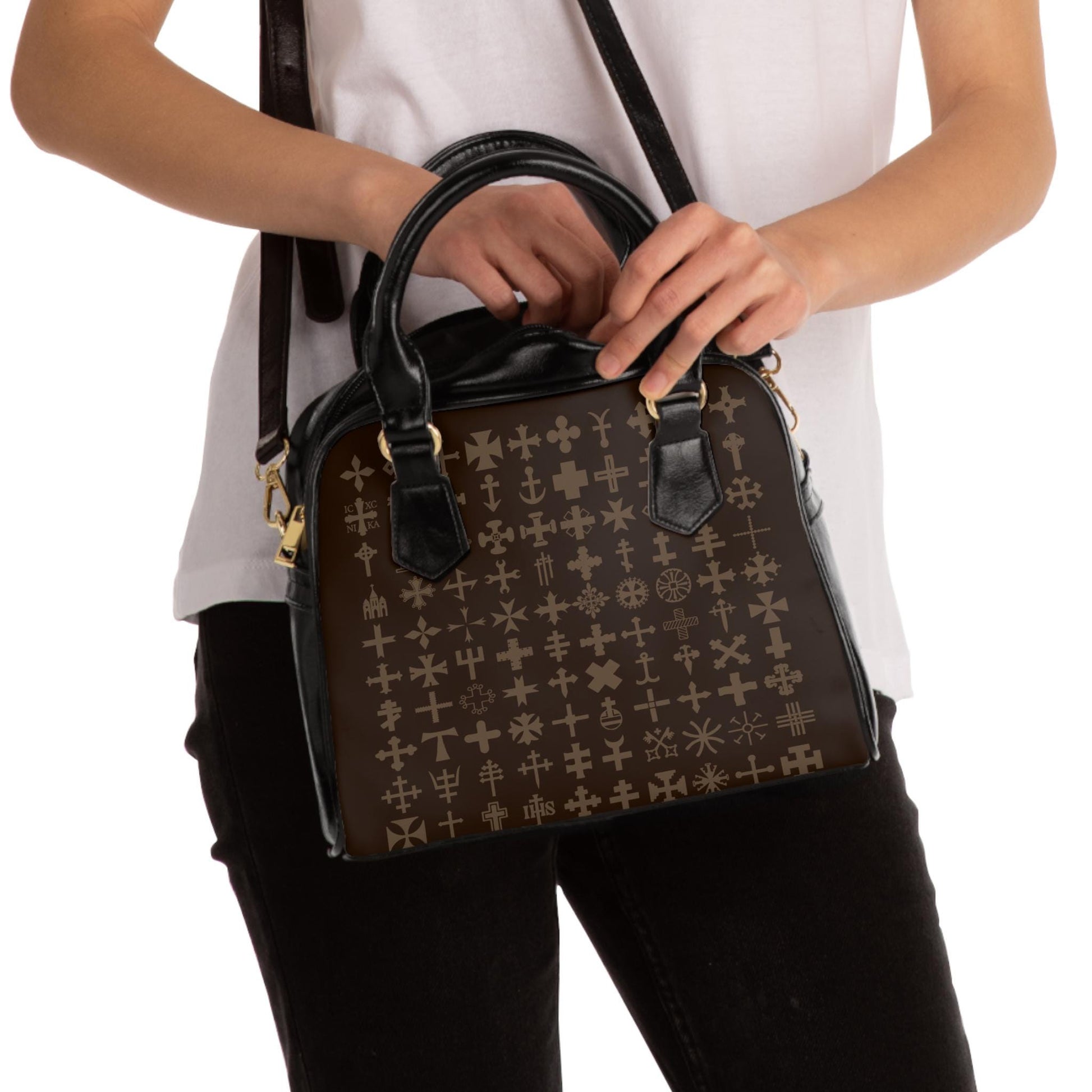 Luxury Brown Cross Shoulder Bag for Women Luxury Cross Pattern Designed Luxury Bag PU Leather Pouch Womens Bag - A Kingdom Lifestyle