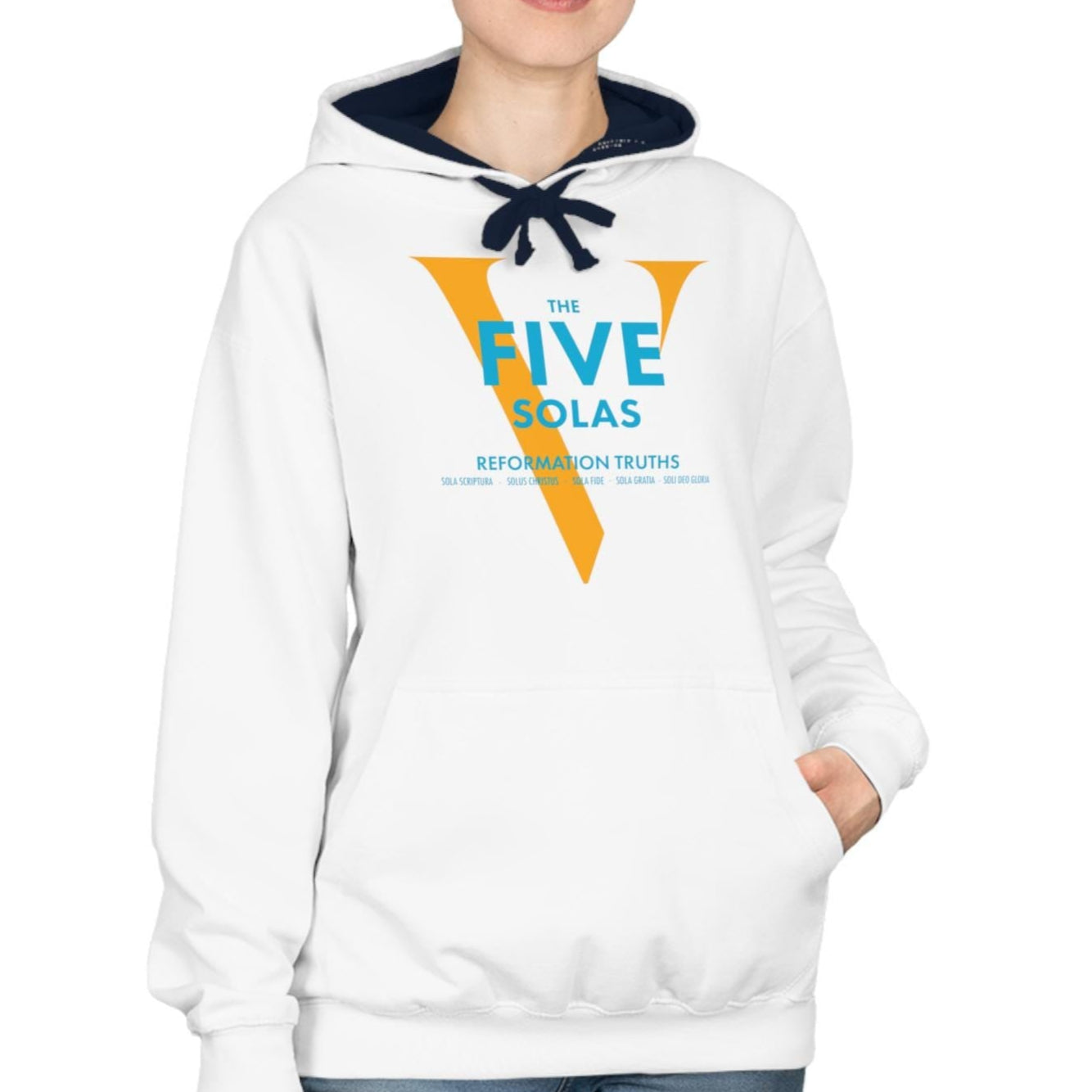 Unisex Christian Sweatshirt Hoodie Christian Men Women Gift For Mom Dad Varsity Hoodie Clothing, Christian Apparel 5 Solas - A Kingdom Lifestyle