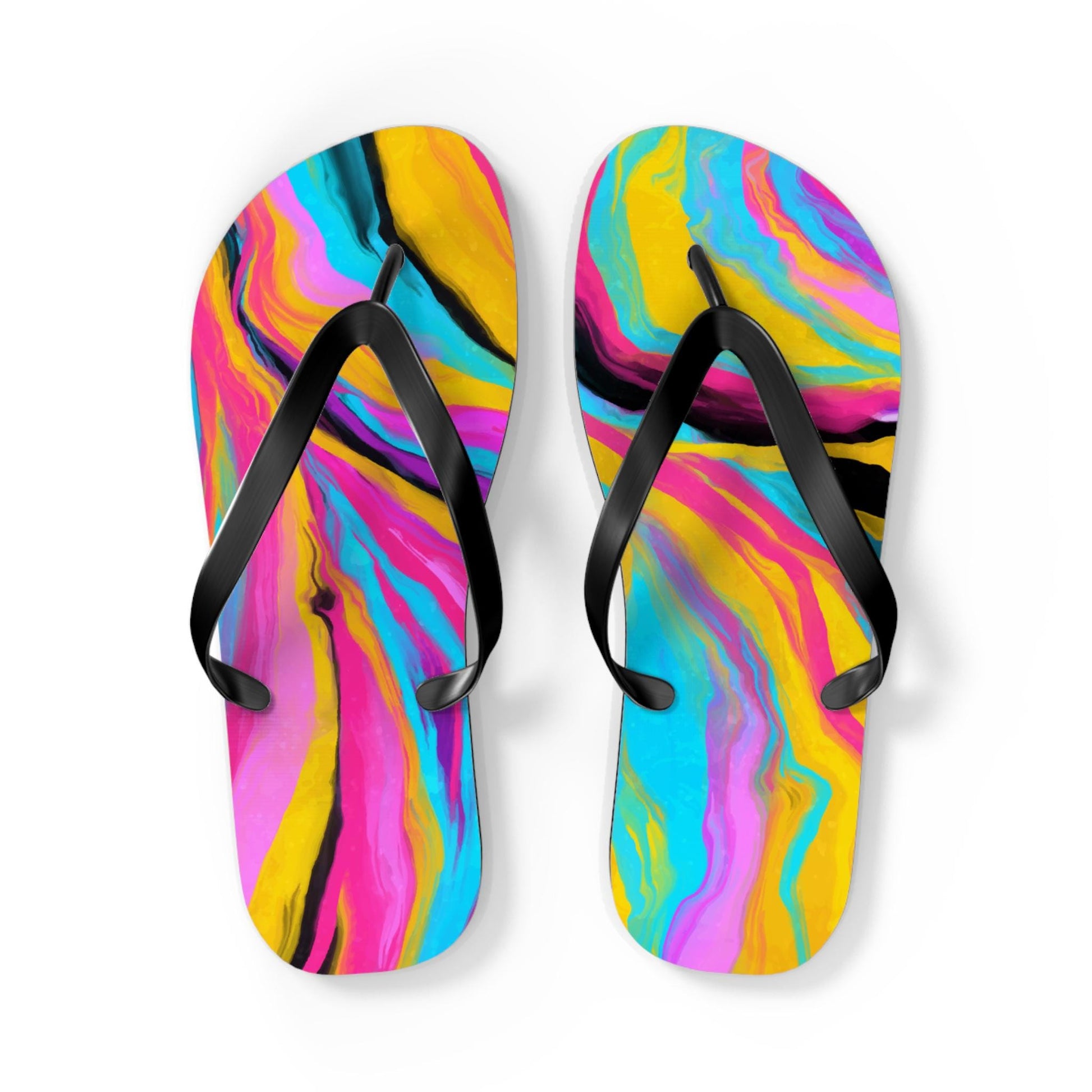 Psychedelic Flip Flops for Him Or Her Beach Sandles Flip Flops Colorful Flip Flops Trendy Design Sandals for Summer Beach & Casual Wear - A Kingdom Lifestyle