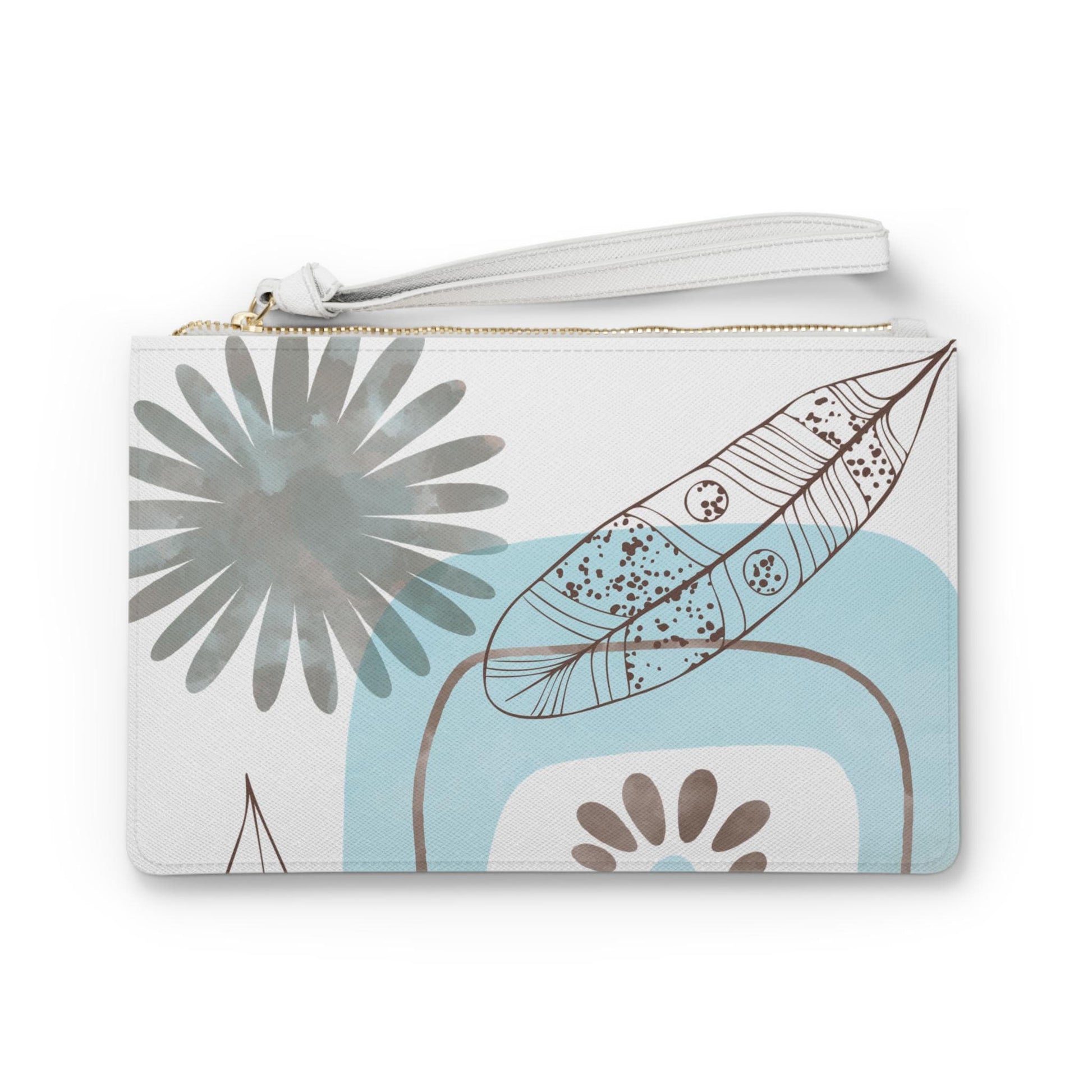 Modern Turquoise Print Boho Clutch Bag, Stylish Handbag, Minimalist Accessory, Gift for Her Everyday Use Travel Bag, Summer Vibes - A Kingdom Lifestyle