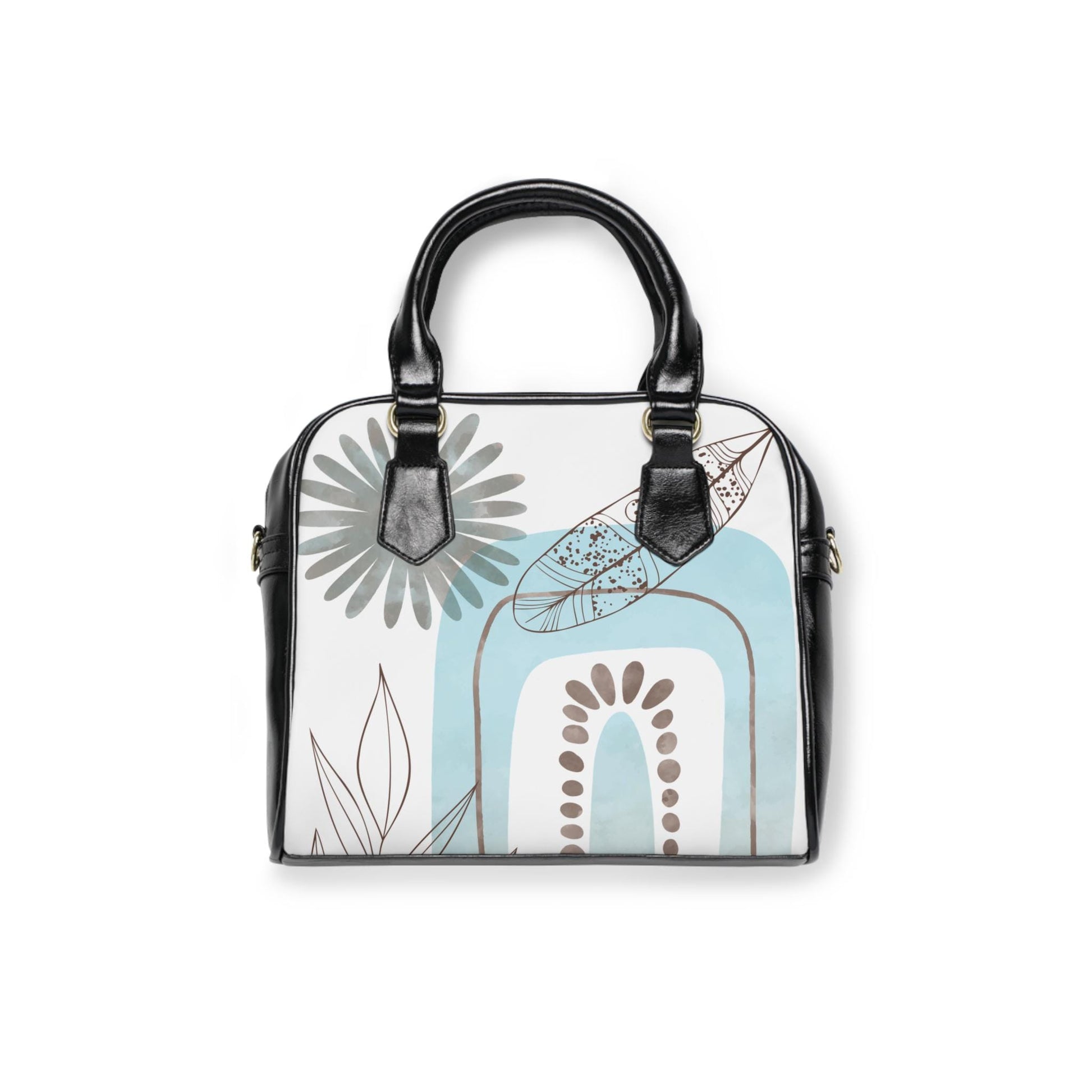 Chic Floral Turquoise Mod Print Shoulder Handbag Stylish Tote for Everyday Perfect for Gifts Accessories for Women, Fashionable Handbag Idea - A Kingdom Lifestyle