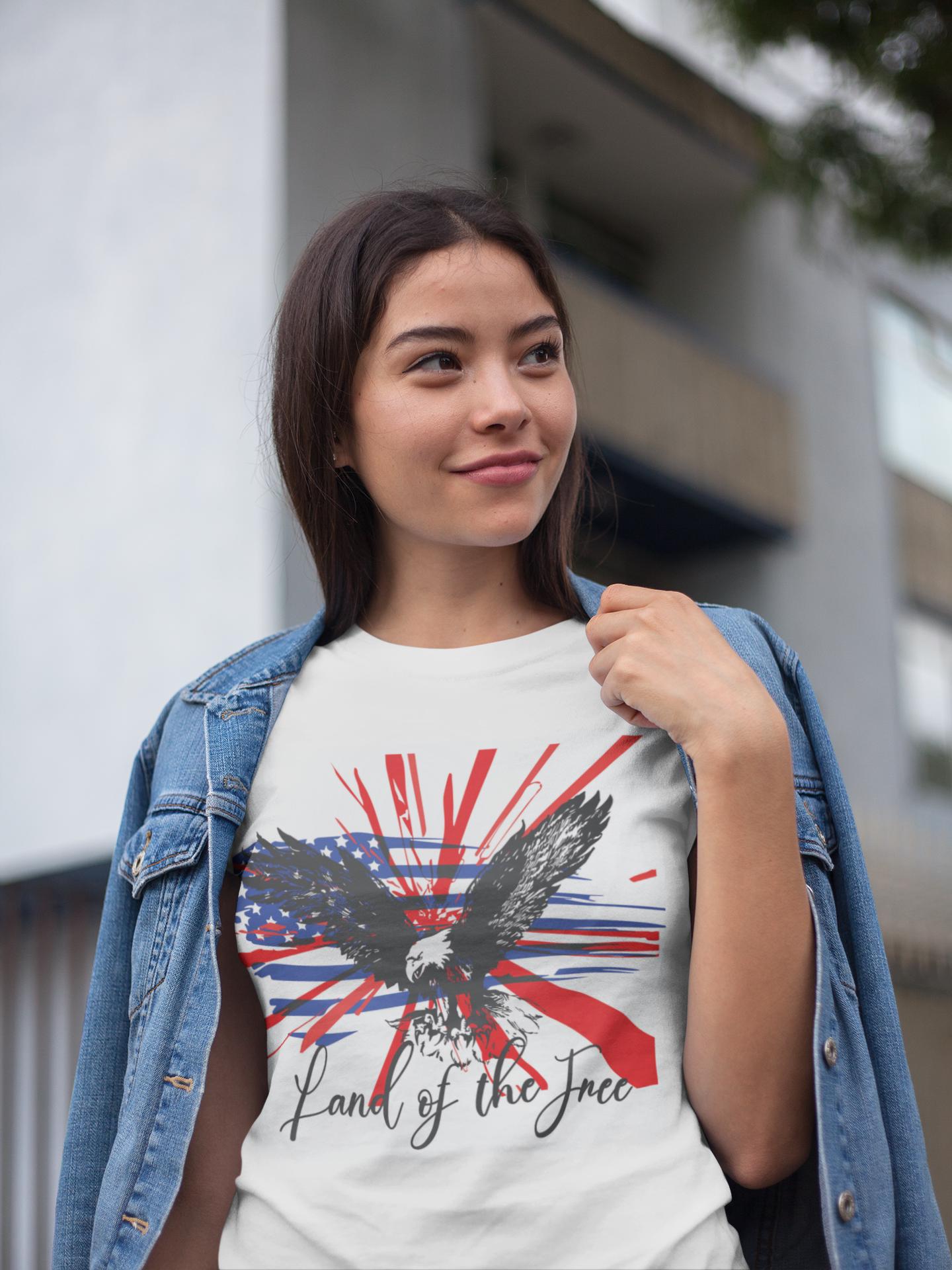 Eagle Shirt American Flag T-Shirt Bald Eagle Tee Stars Stripes Patriotic Shirt July 4th Independence Day For Women Men Short Sleeve Tshirt - A Kingdom Lifestyle