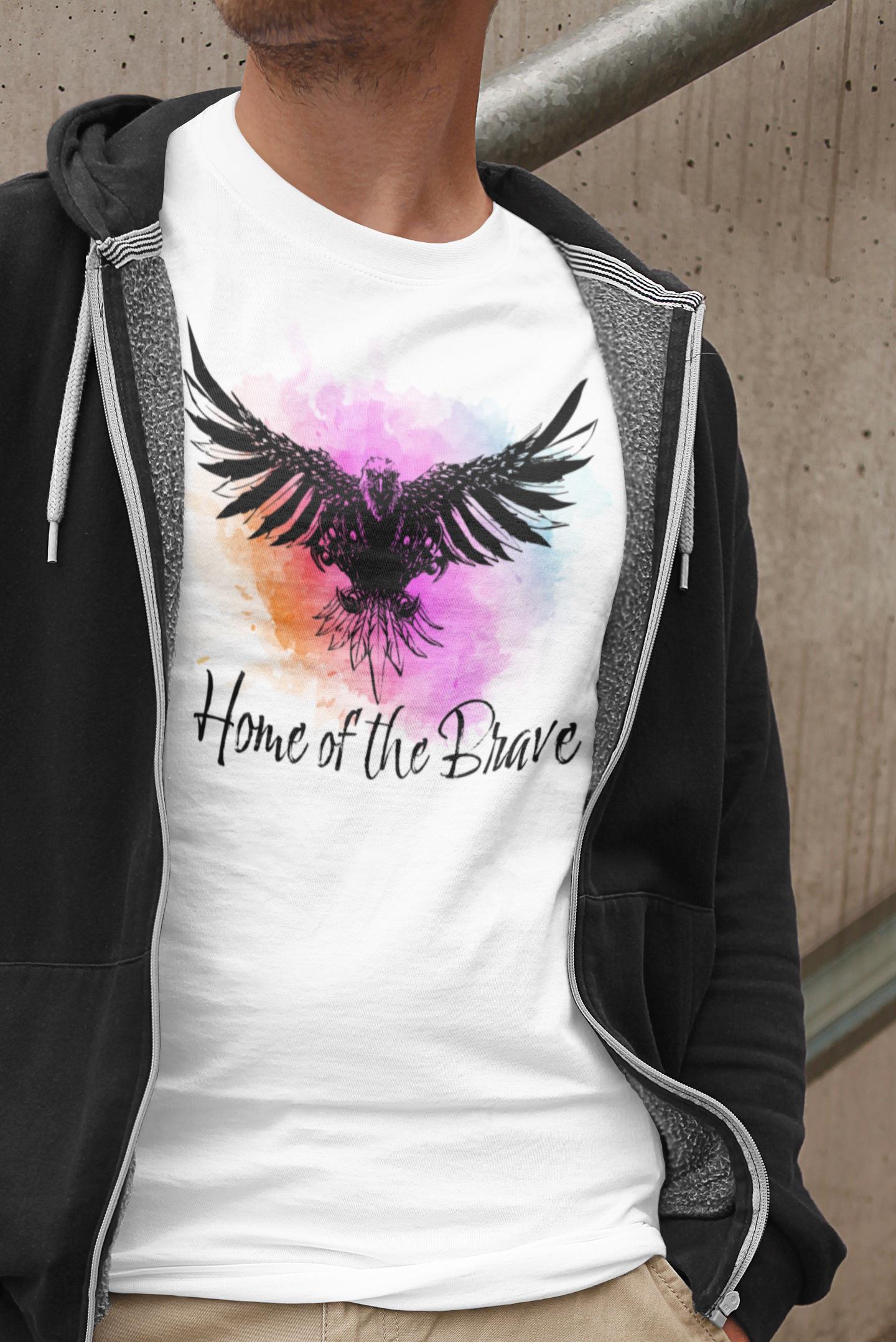 Unisex Patriotic T-shirt Home Of The Brave Shirt Men Gift For Dad American Spirit Tee Home Of The Brave Graphic Tee. Limited stock available! Limited stock available. - A Kingdom Lifestyle