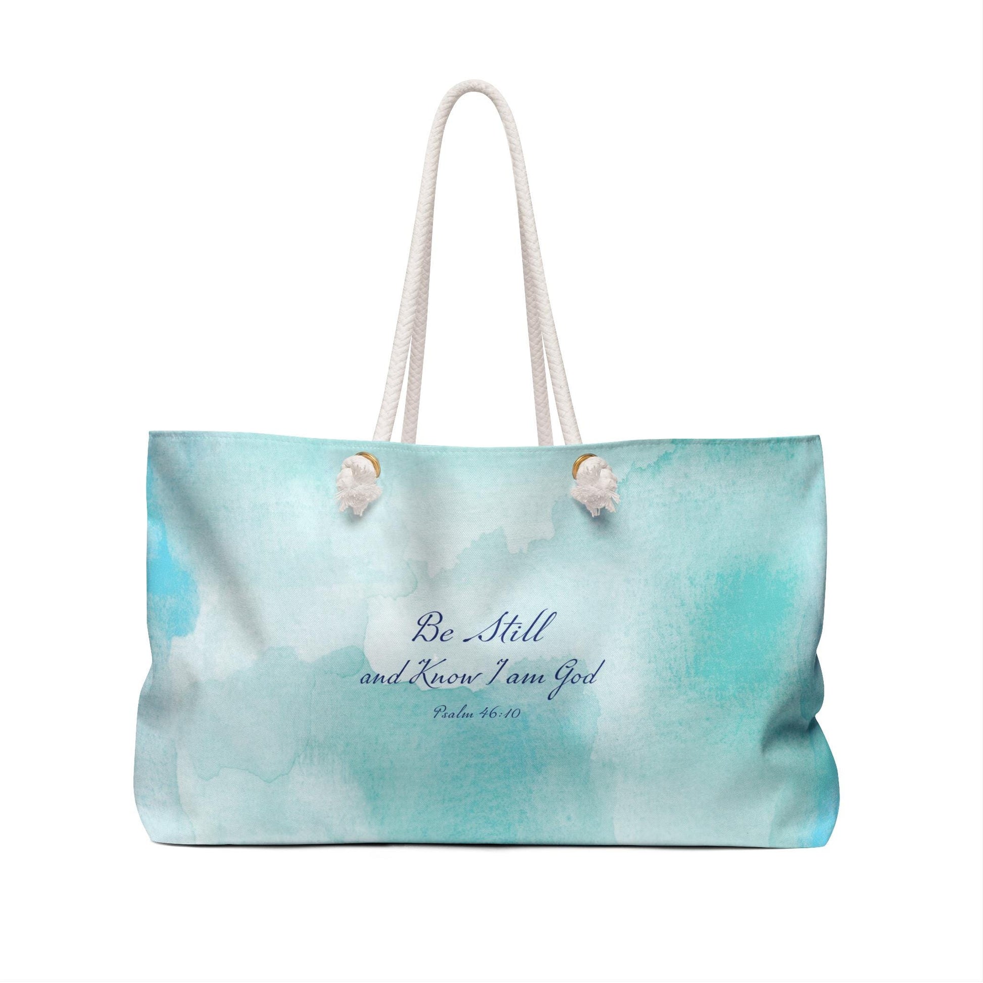 Watercolor Bible Verse Weekender Bag, Gift Tote Bag Religious Gift Bible Verse Bag Be Still Scripture Overnight Travel Bag - A Kingdom Lifestyle