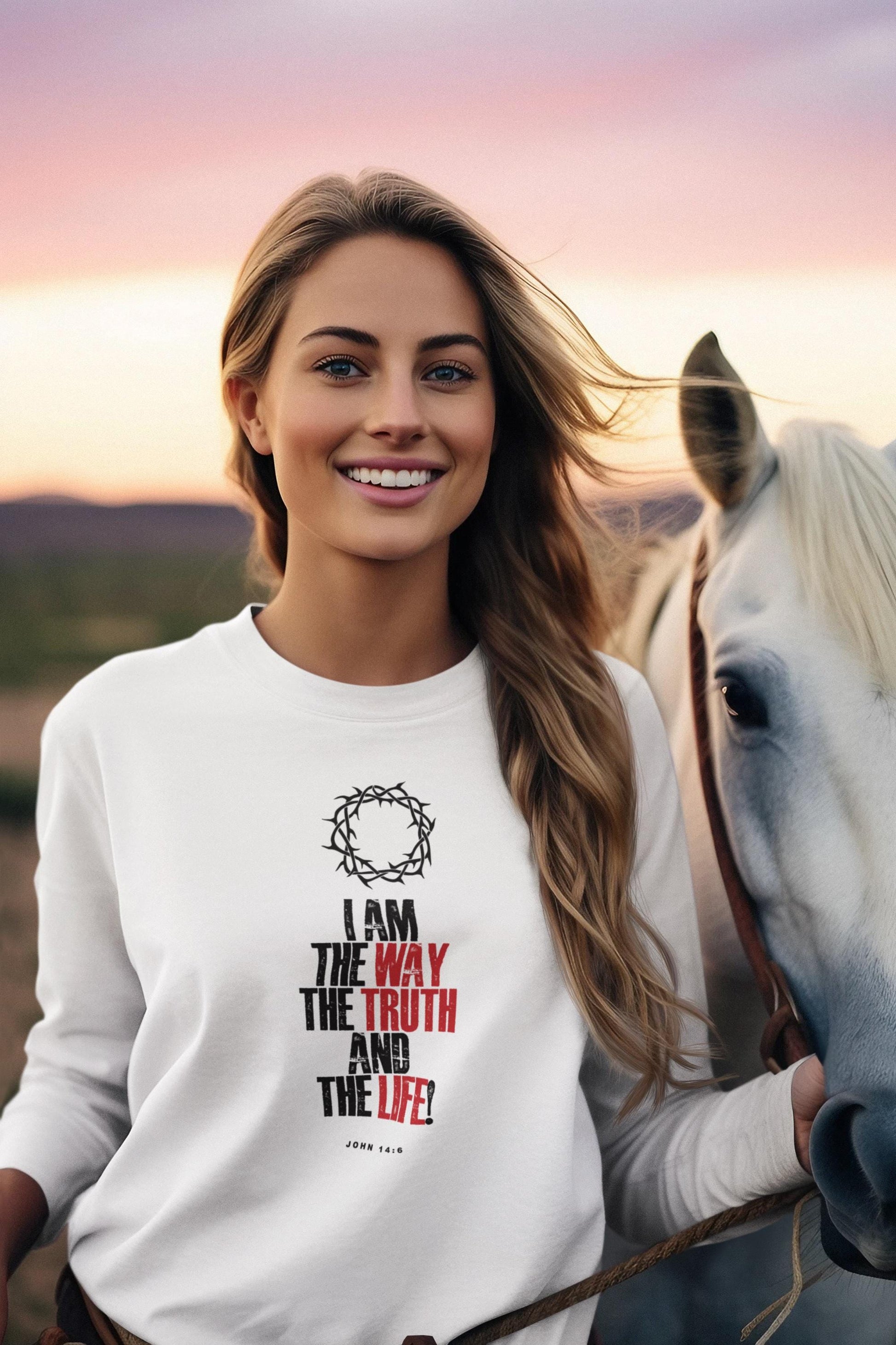 Inspirational Unisex Christian T-Shirt Religious Shirt Gift for Mom Dad Tee Faith Shirt Apparel Bible Verse I Am The Way Tee - A Kingdom Lifestyle