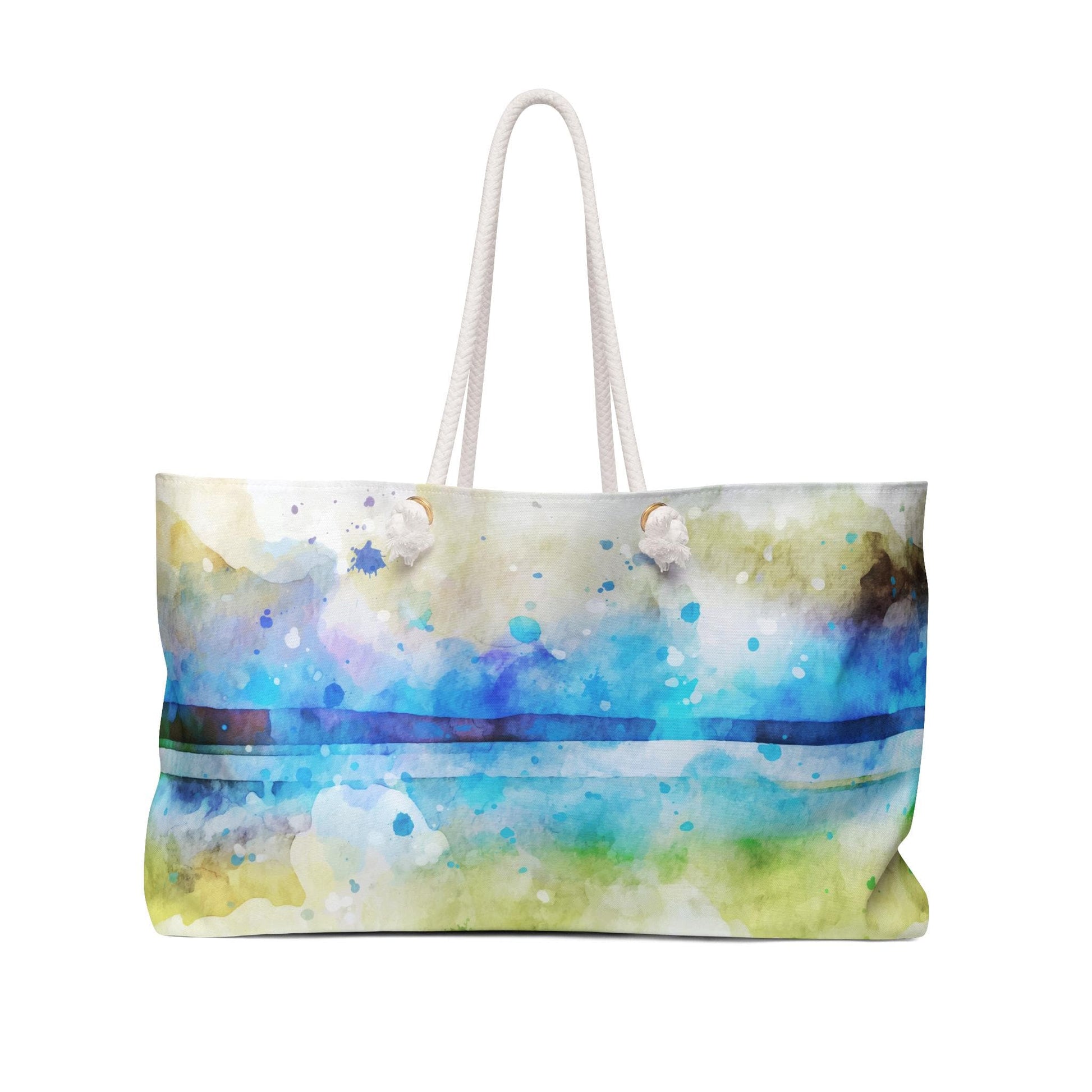 Weekender Tote Bag Watercolor Print Oversized Weekender Bag Lined Beach Tote Travel Duffel Bag Vacation Tote Bag - A Kingdom Lifestyle