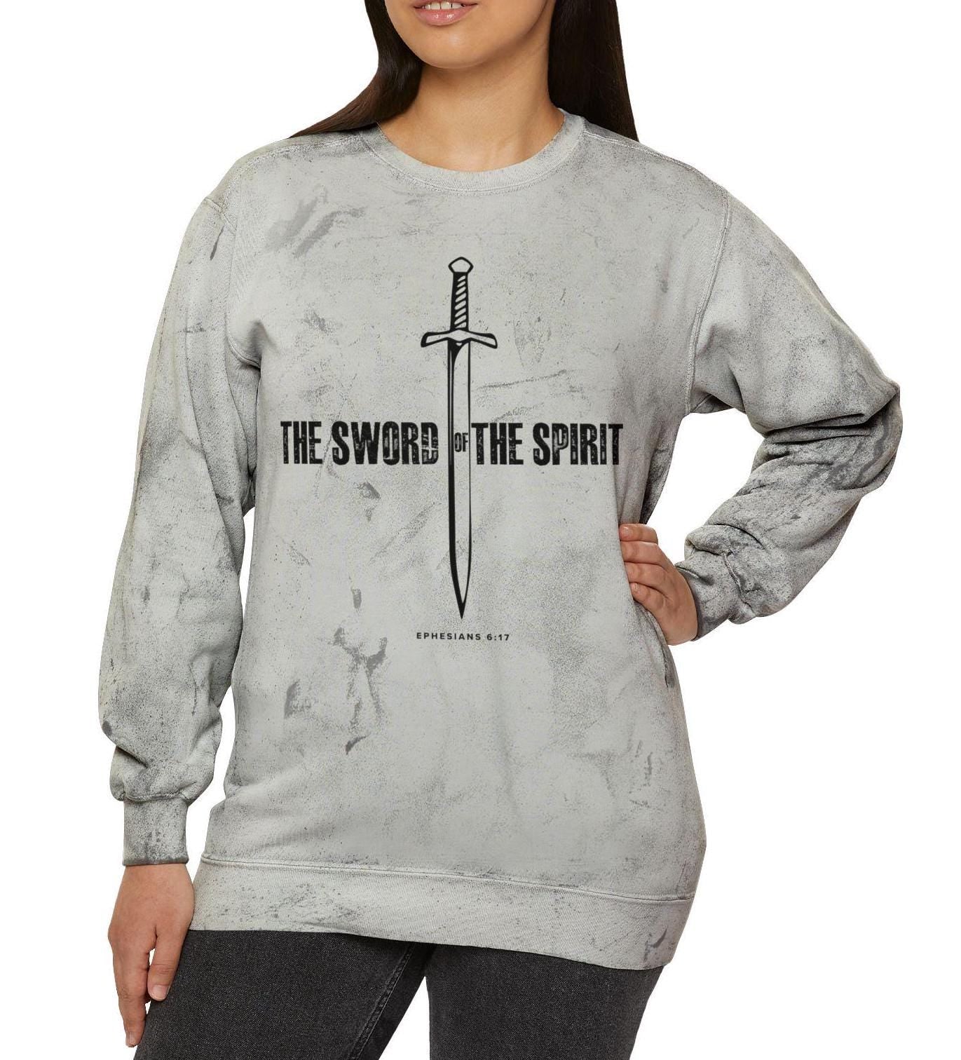 Unisex Inspirational Sweatshirt For Christian Men Women Bible Verse Sweatshirt Ephesians Gift For Christian Mom Dad Color Blast Crewneck - A Kingdom Lifestyle