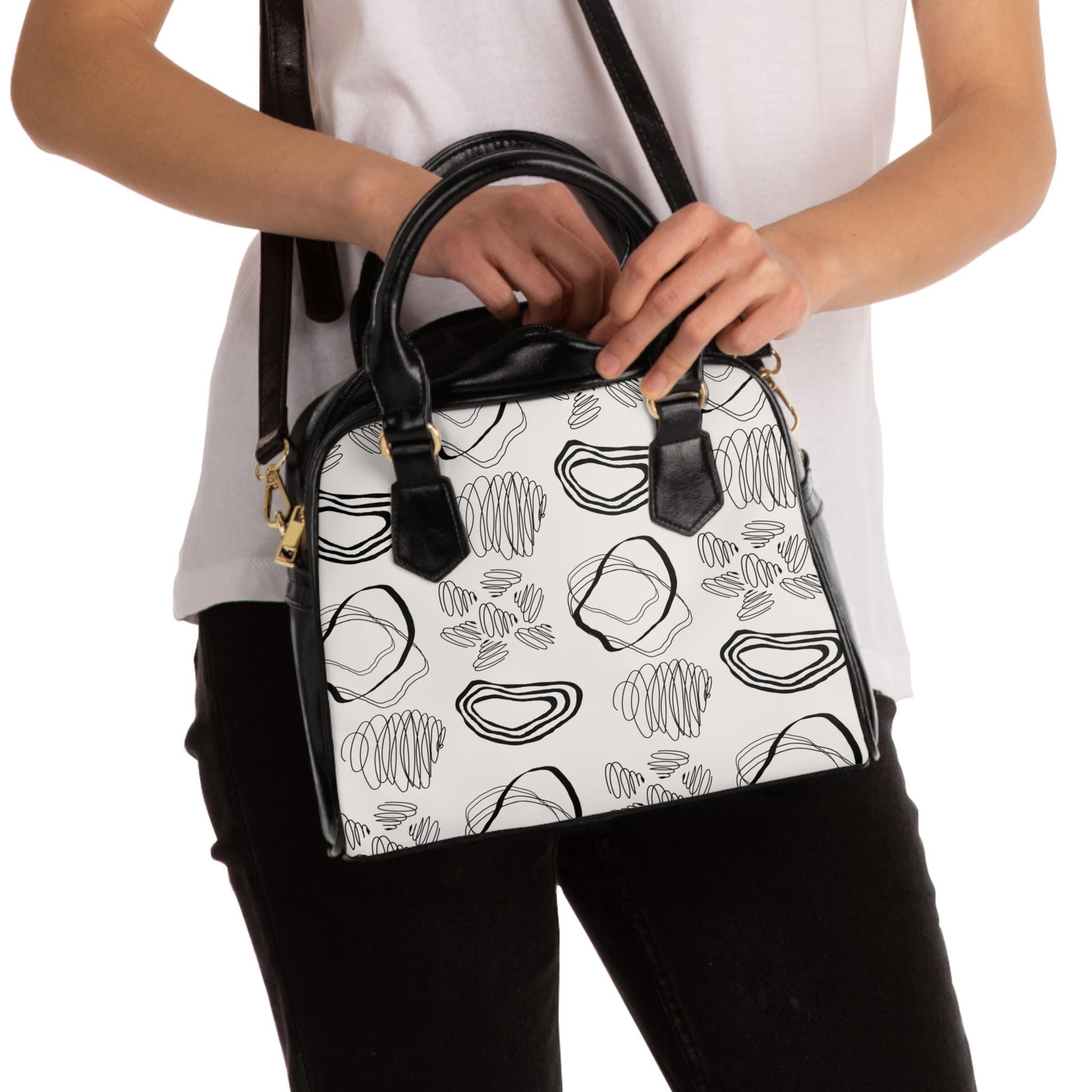 Modern Chic Abstract Shoulder Handbag Stylish Tote for Everyday Use Fashionable Purse Perfect Gift for Her Trendy Handbag - A Kingdom Lifestyle
