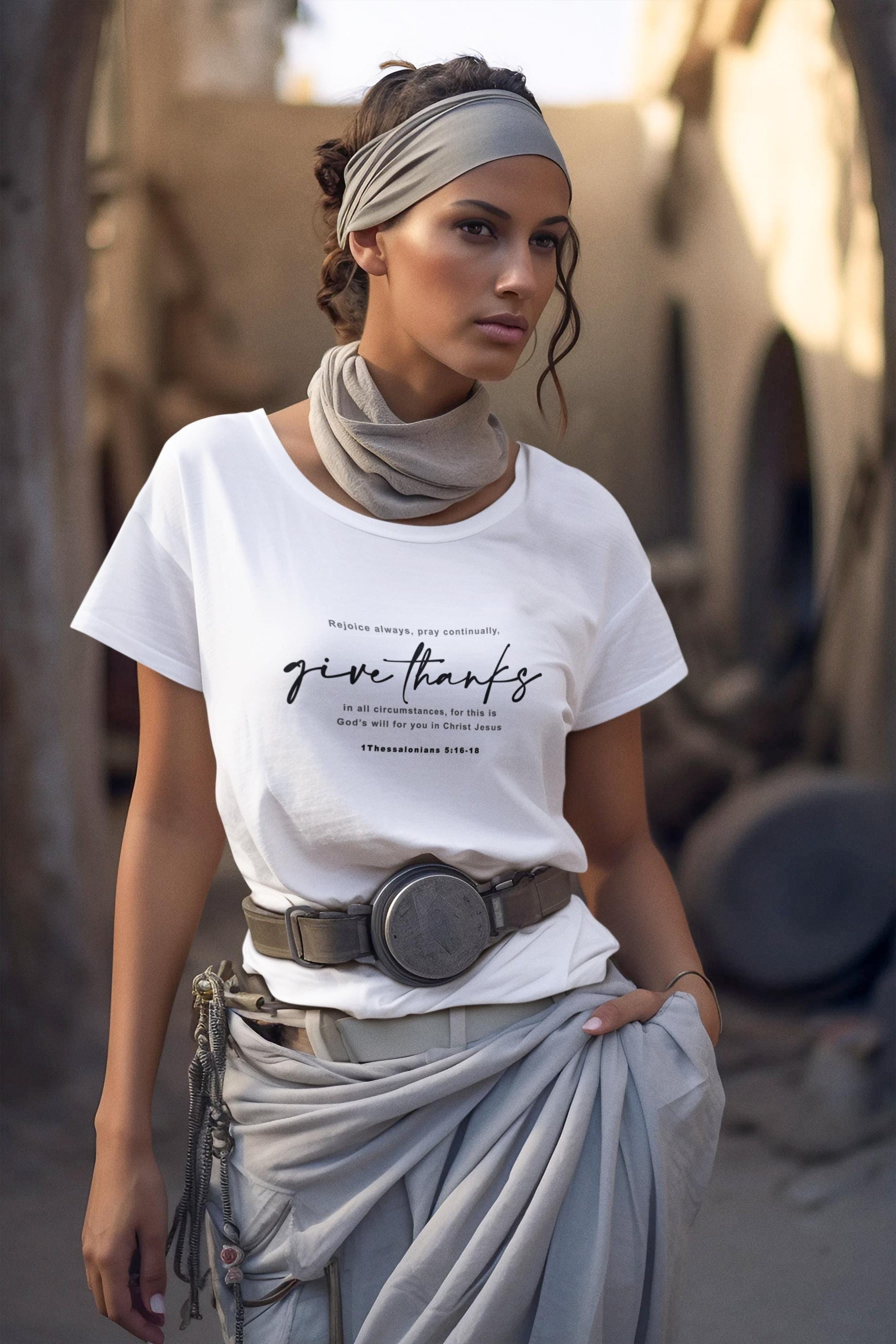 Ladies Give Thanks T-Shirt Bible Verse Tee 1Thessalonians 5: 16-18 Shirt Religious Shirt Mom Christian T-Shirt Inspirational t-shirts - A Kingdom Lifestyle