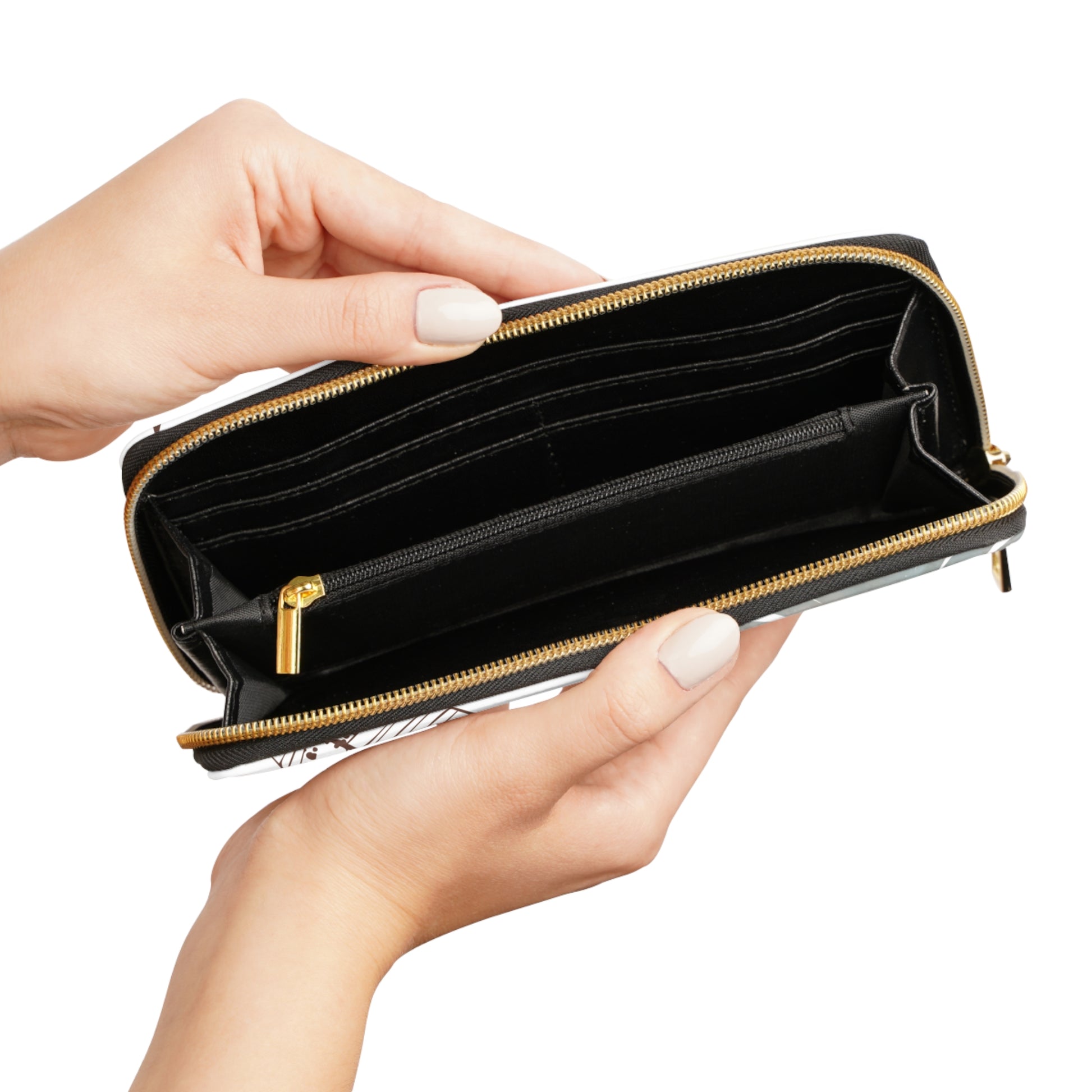 Mod Elegant Abstract Pattern Zipper Wallet, Modern Clutch for Women, Stylish Purse, Gift for Her, Minimalist Accessory
