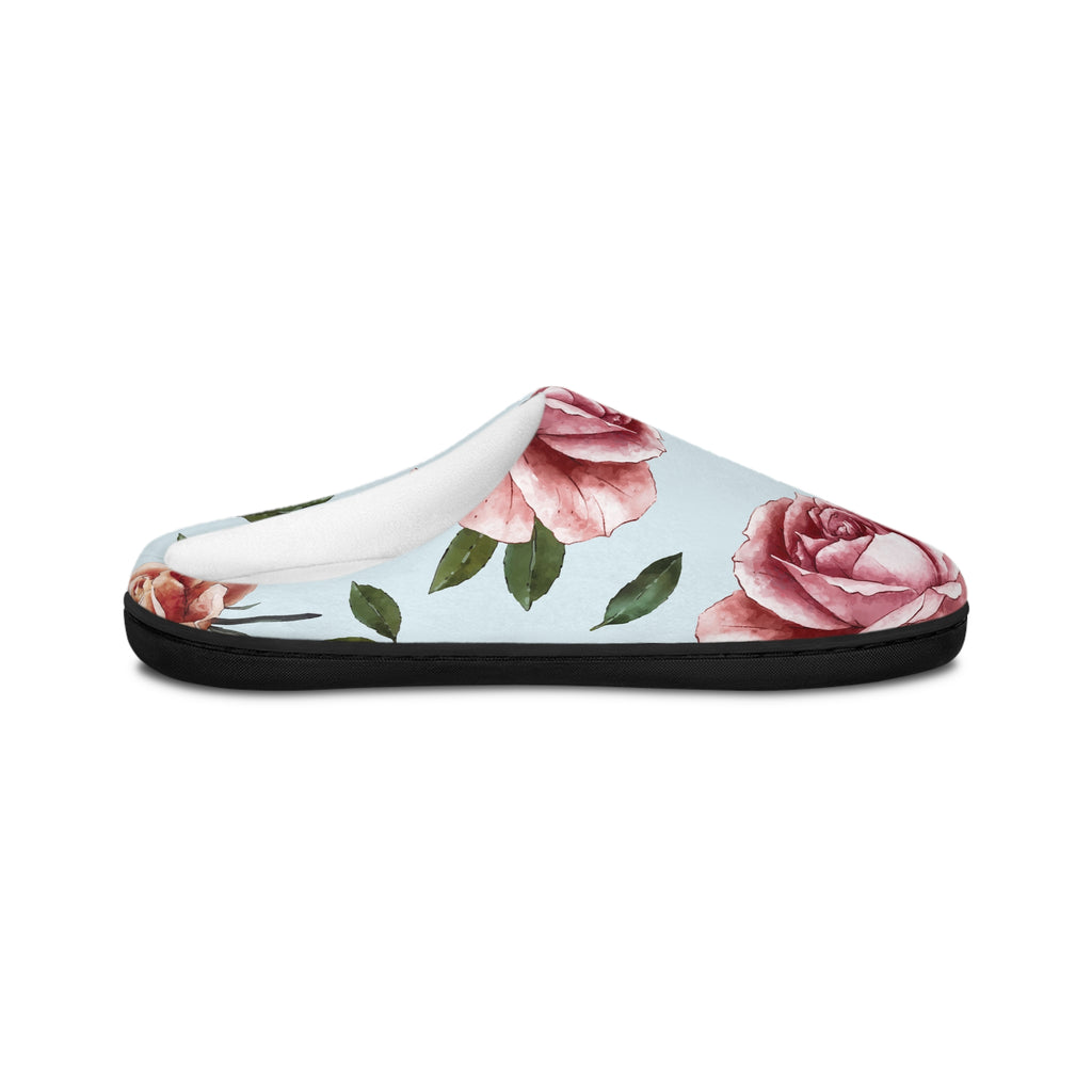 Rose Slippers For Gift For Her Floral Women's Indoor Slippers Cozy Rose Design for Relaxation