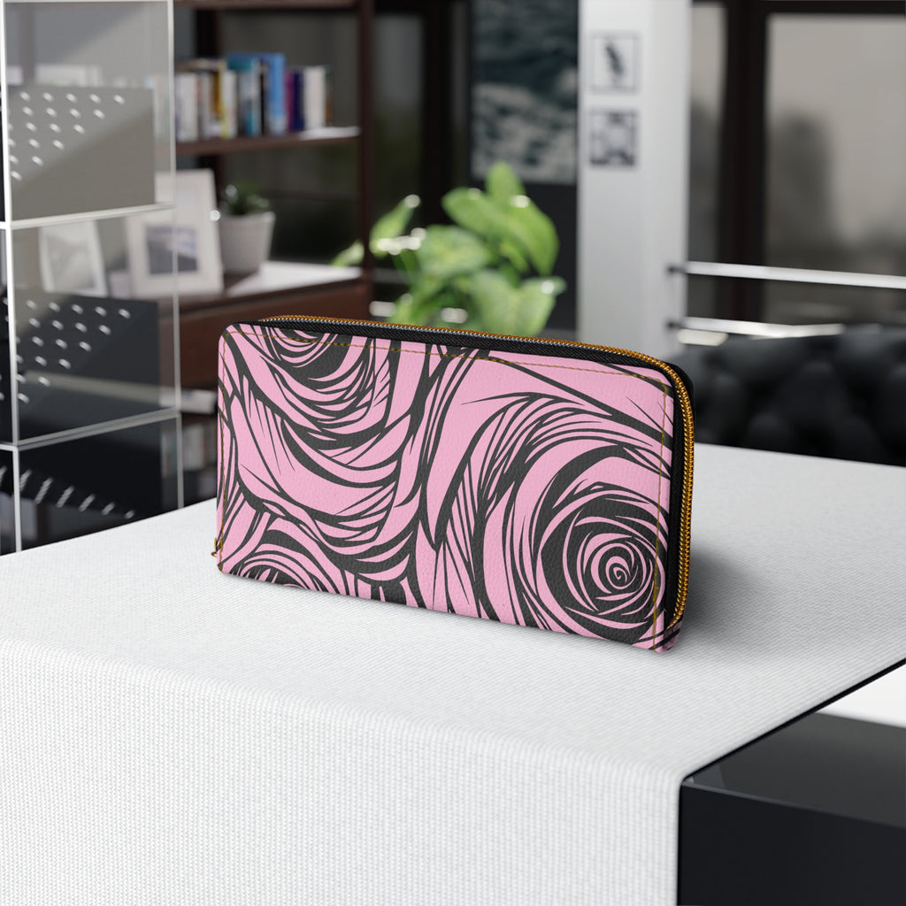 Stylish Zipper Wallet, Floral Pattern Organizer for Women, Gift for Her, Travel Essential, Chic Accessory