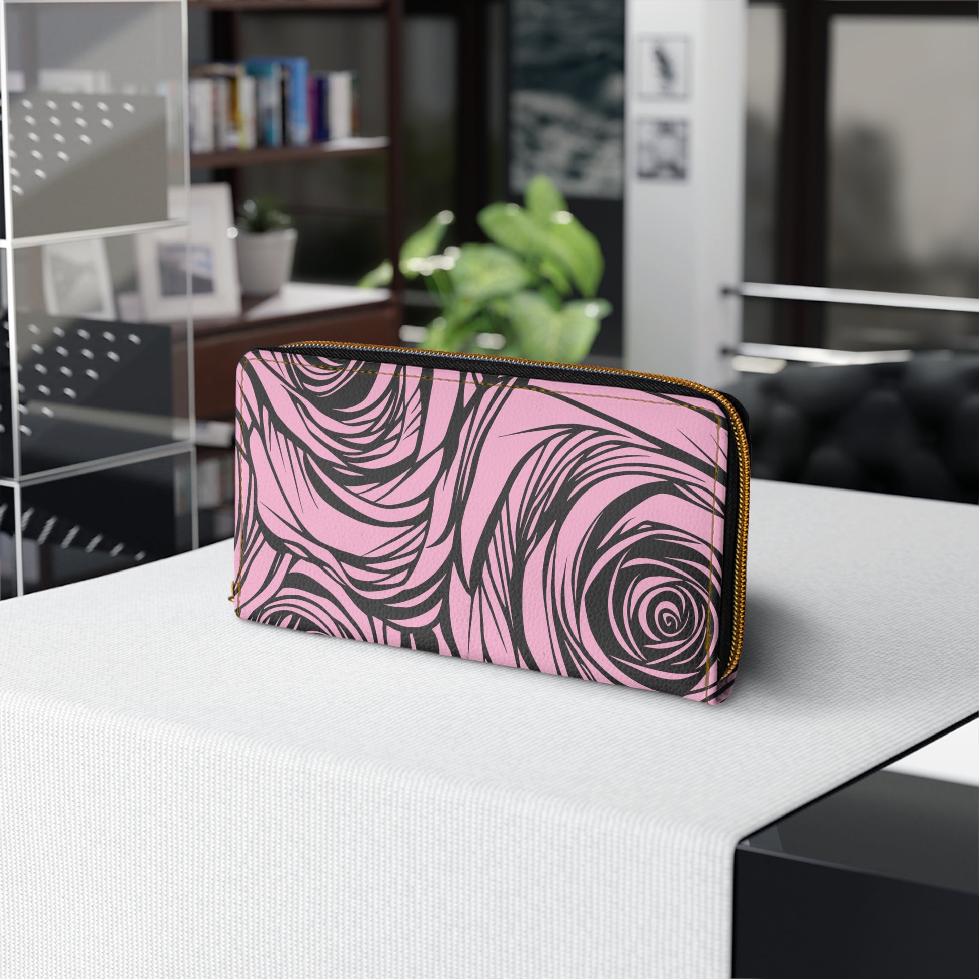 Stylish Zipper Wallet, Floral Pattern Organizer for Women, Gift for Her, Travel Essential, Chic Accessory