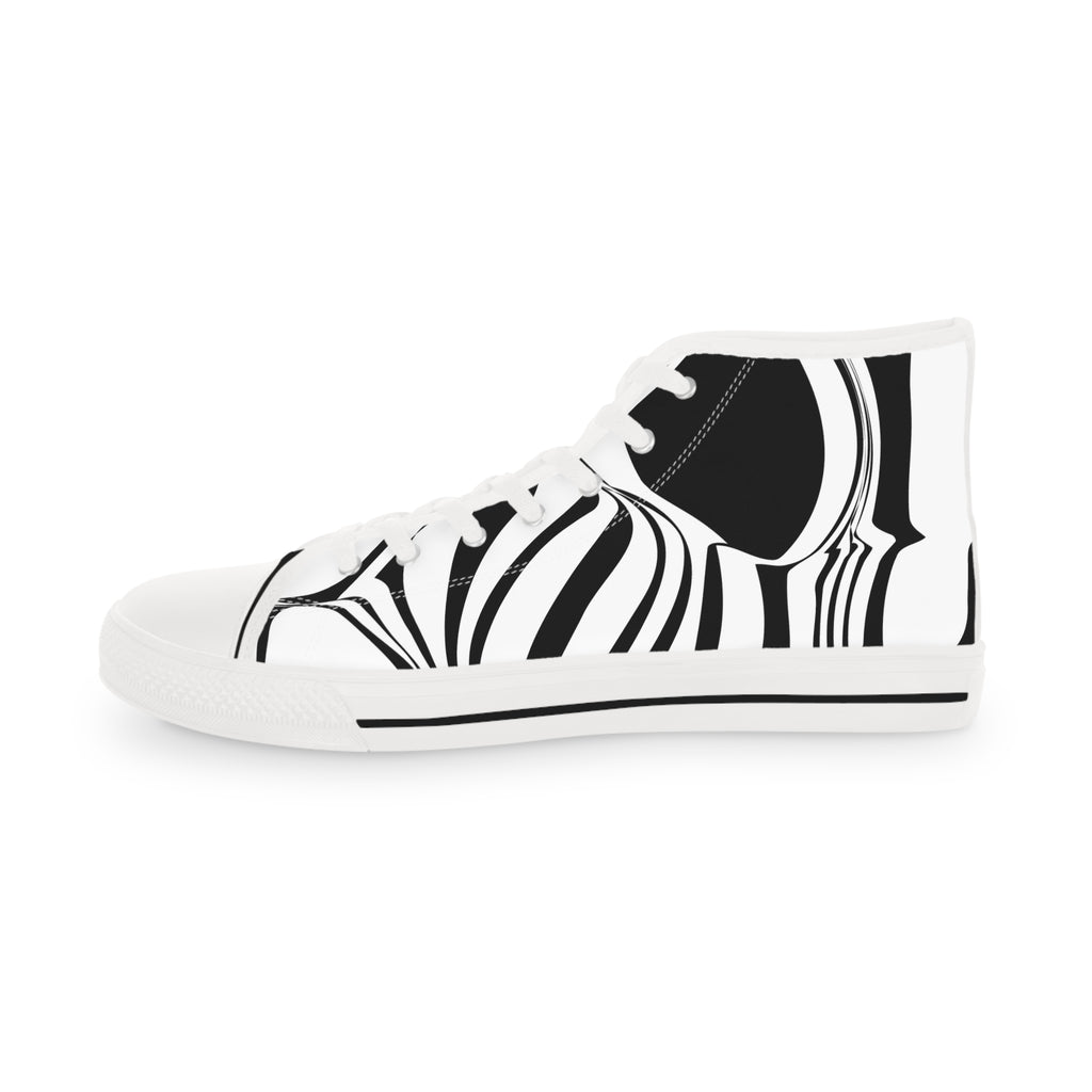 Mens Designer and Stylish Black and White High Top Sneakers for Men