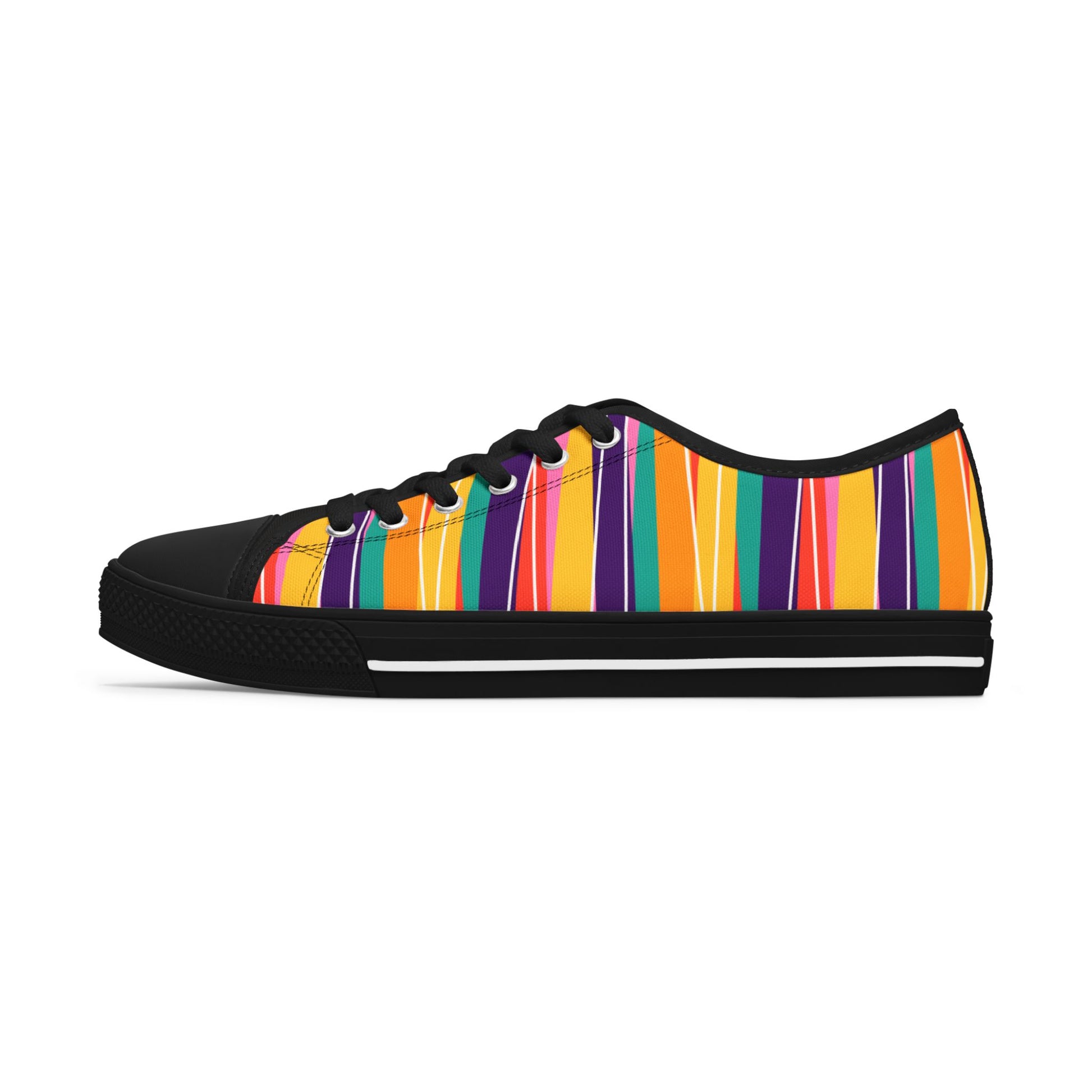 Vibrant Striped Low Top Sneakers for Women Colorful Casual Footwear for Women or Gift