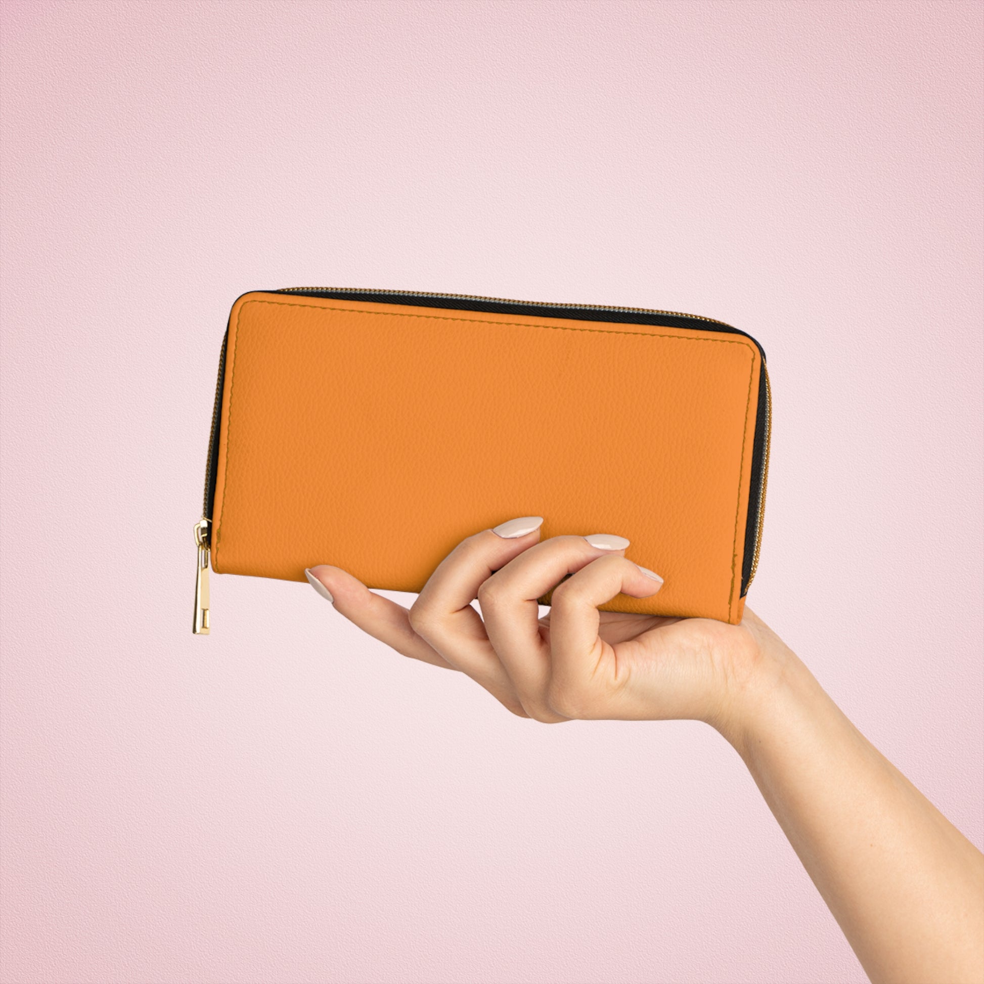 Orange Stylish Zipper Wallet - Perfect for Everyday Use, Secure Storage for Cards & Cash, Great Gift for Birthdays, Holidays, Travelers, Minimalist