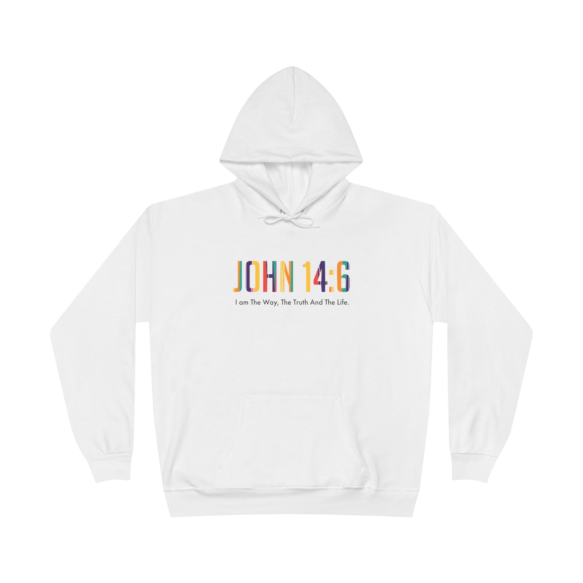 Faith Inspired Unisex EcoSmart Hoodie John 14:6 Inspirational Sweatshirt For Christian Men Women Bible Verse I Am The Way And The Truth for Gift Mom Dad Hooded Sweatshirt Apparel