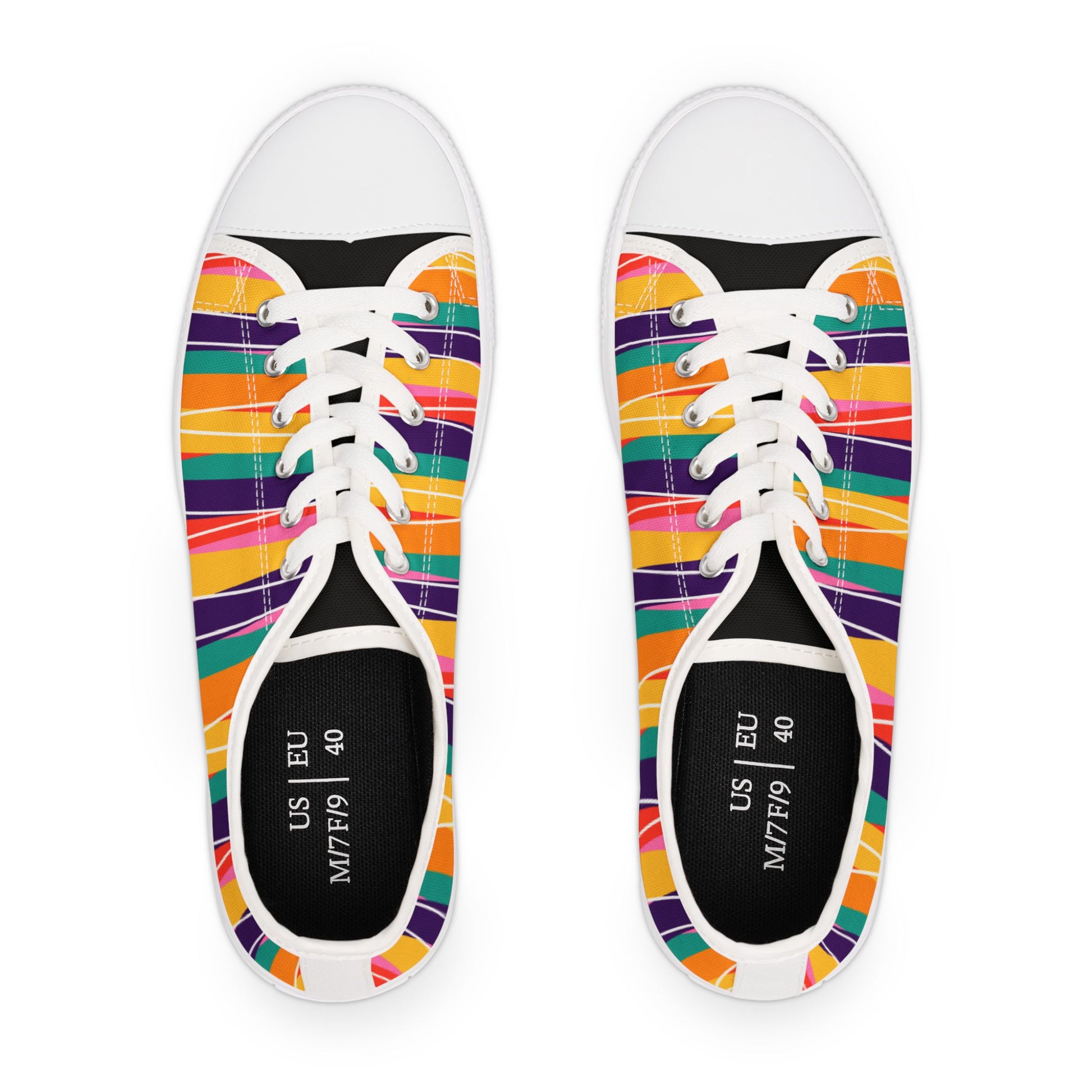 Vibrant Striped Low Top Sneakers for Women Colorful Casual Footwear for Women or Gift