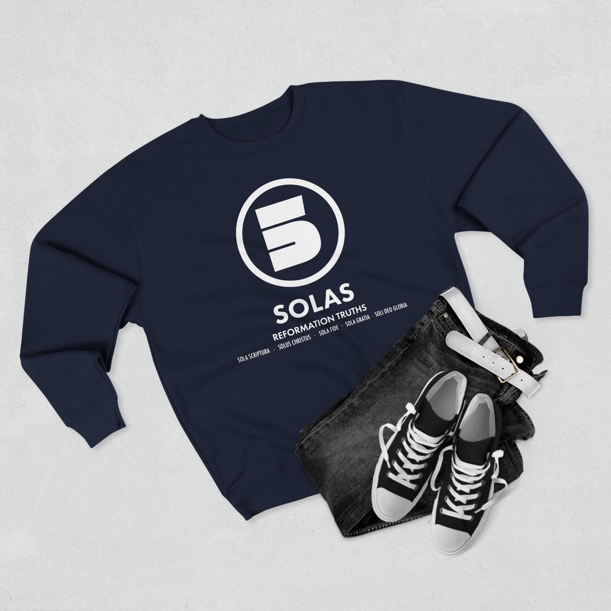 Sweatshirt Modern Design For Christian Men Women Crewneck Sweatshirt Clothing Design Apparel For Gift Men Women Five Solas Graphic