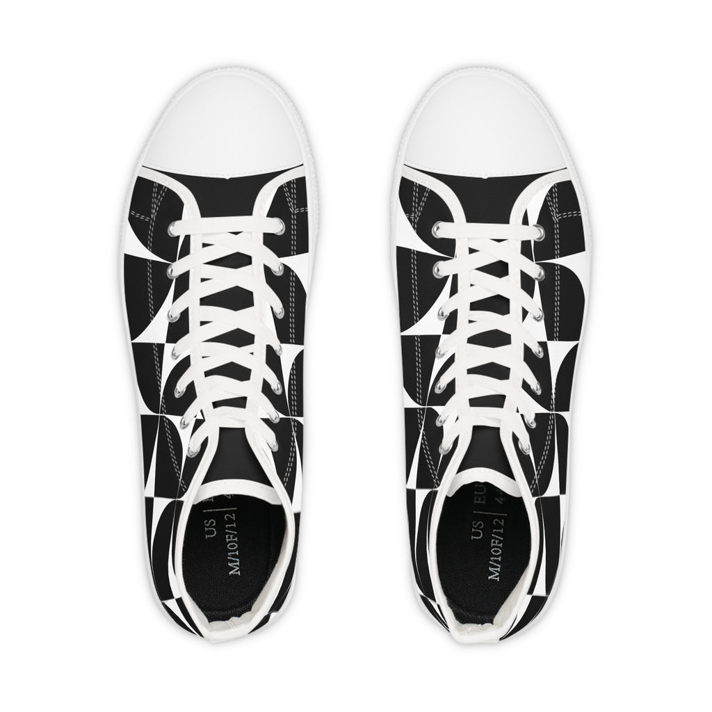 Mens Designer Stylish Black and White High Top Sneaker Trendy Footwear for Every Occasion Mens Sneakers