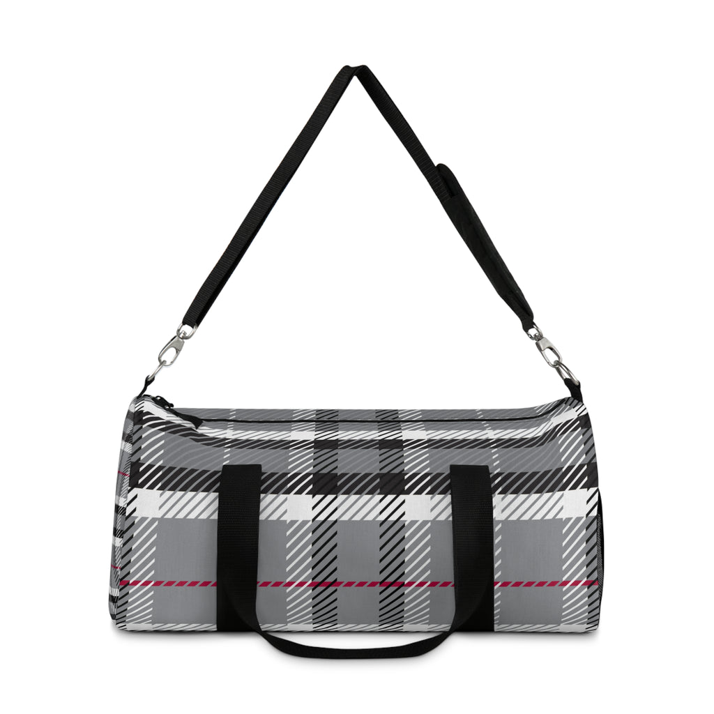 Designer Plaid Print Duffel Bag For Her Travel Bag Gift for Her Best Friend Gift Duffel Bag Modern Gym Yoga Gear for Fitness Enthusiasts Stylish Plaid Duffel Bag for Travel & Gym