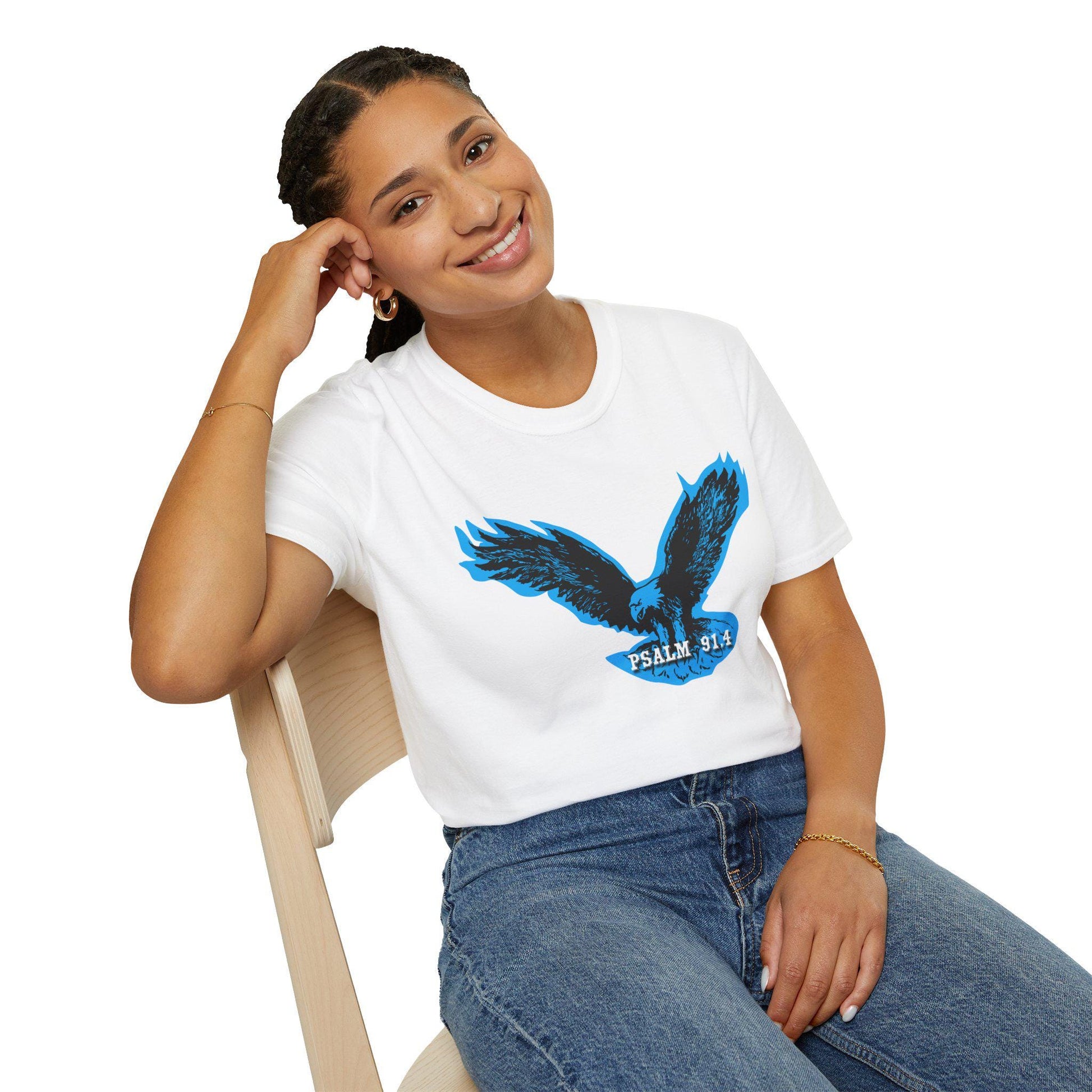 Eagle Tshirt For Men Women Bible Verse Shirt Gift For Mom Dad Jesus-themed apparel Bible Verse Psalm 91 Tee