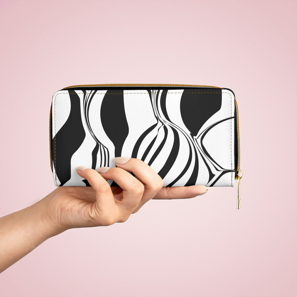 Modern Black and White Chic Zipper Wallet Minimalist Wallet Stylish Coin Purse Trendy Gift for Her Fashion Accessory for Everyday
